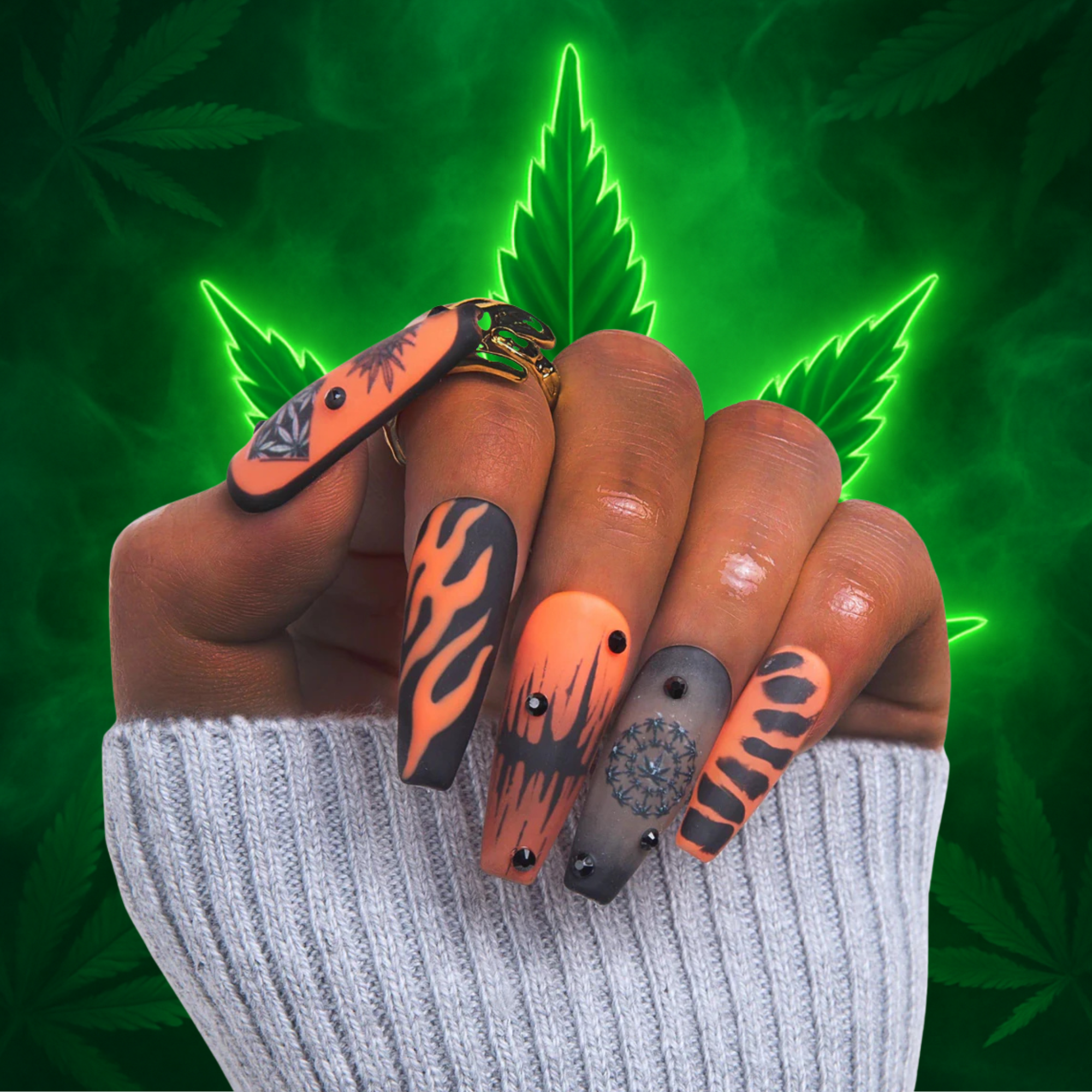 Blazin Haze Handmade Nails H430