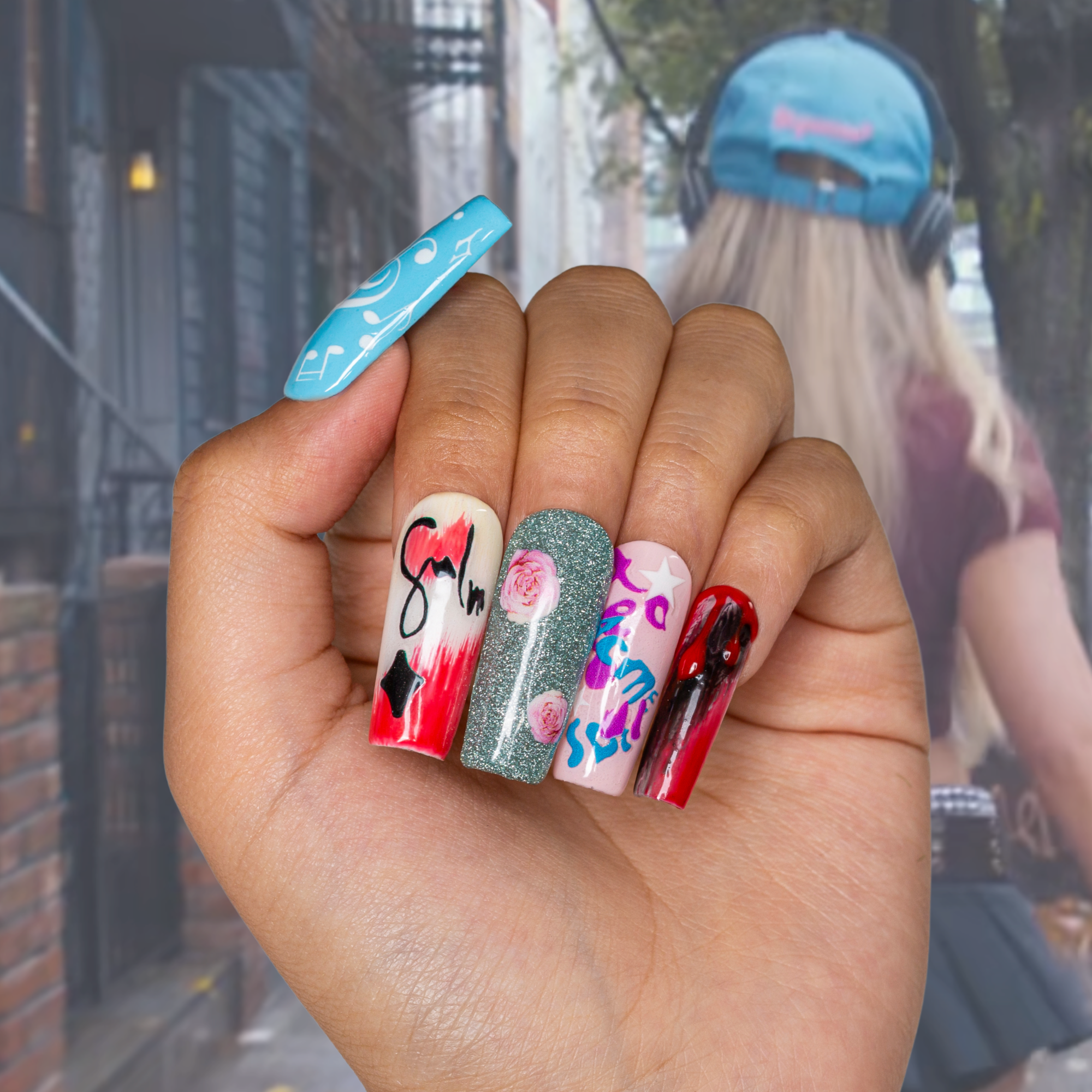Slow Burn Sabrina Handmade Nails H434