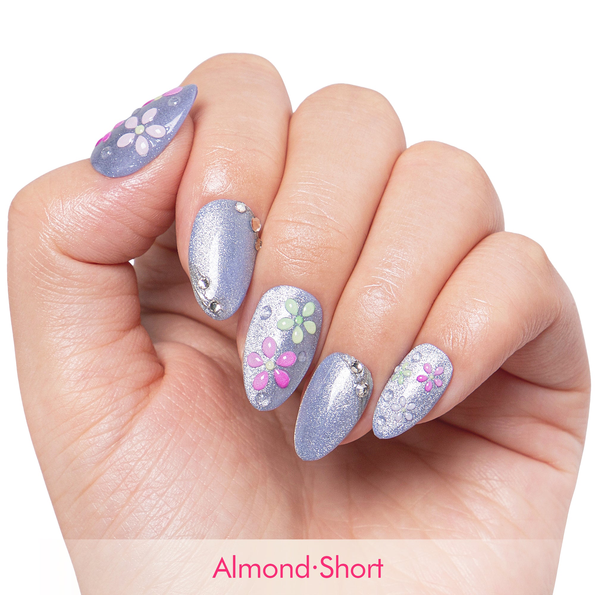 Misty Lilac Bloom Handmade Nails H439