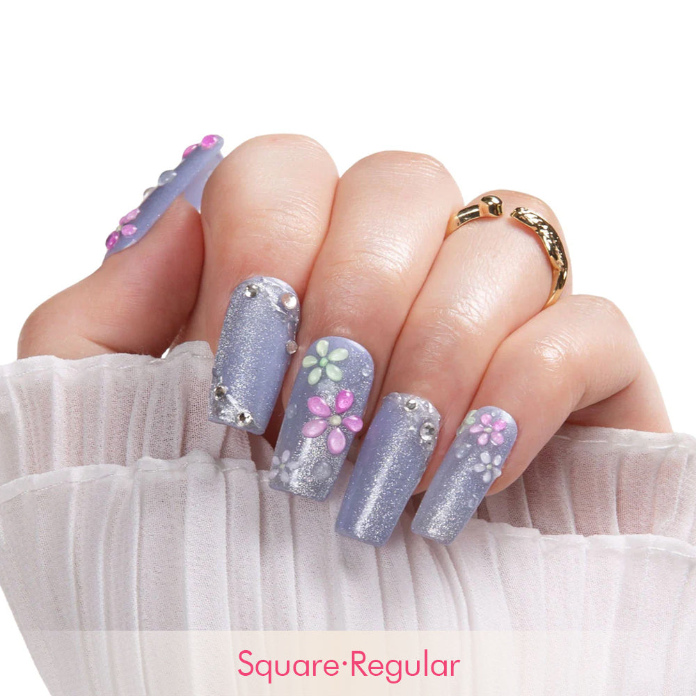 Misty Lilac Bloom Handmade Nails H439