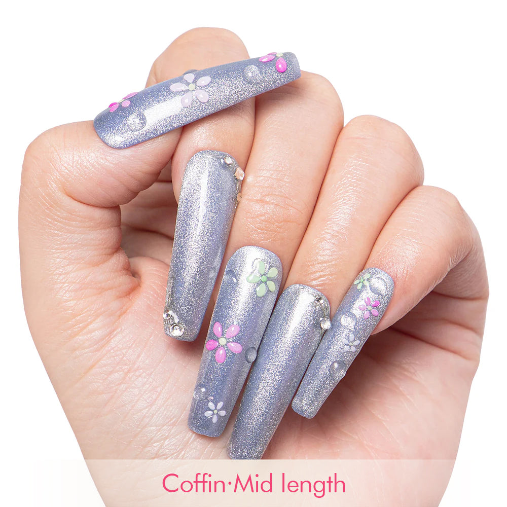 Misty Lilac Bloom Handmade Nails H439