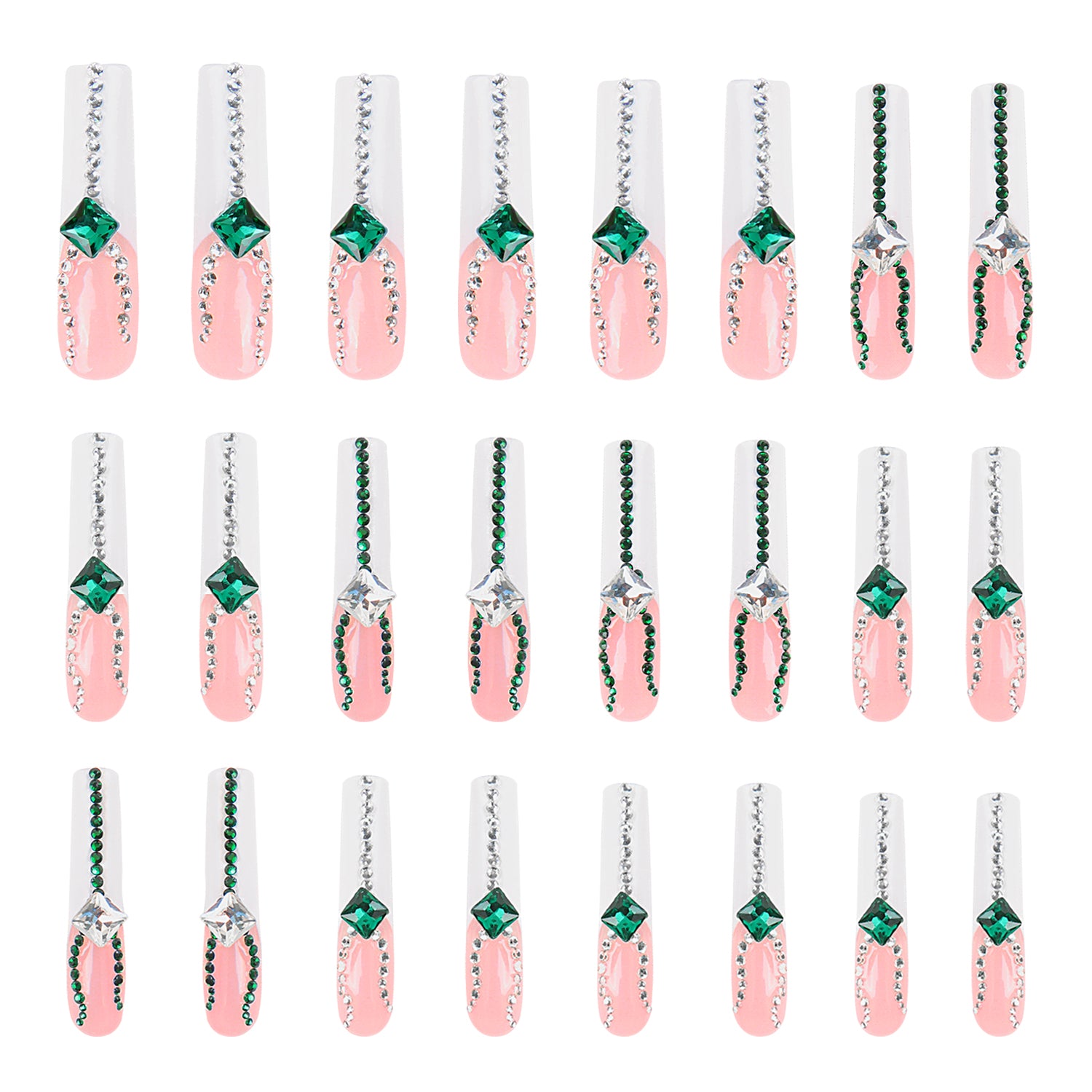 Crystals Magic Handmade Nails 24pcs H43