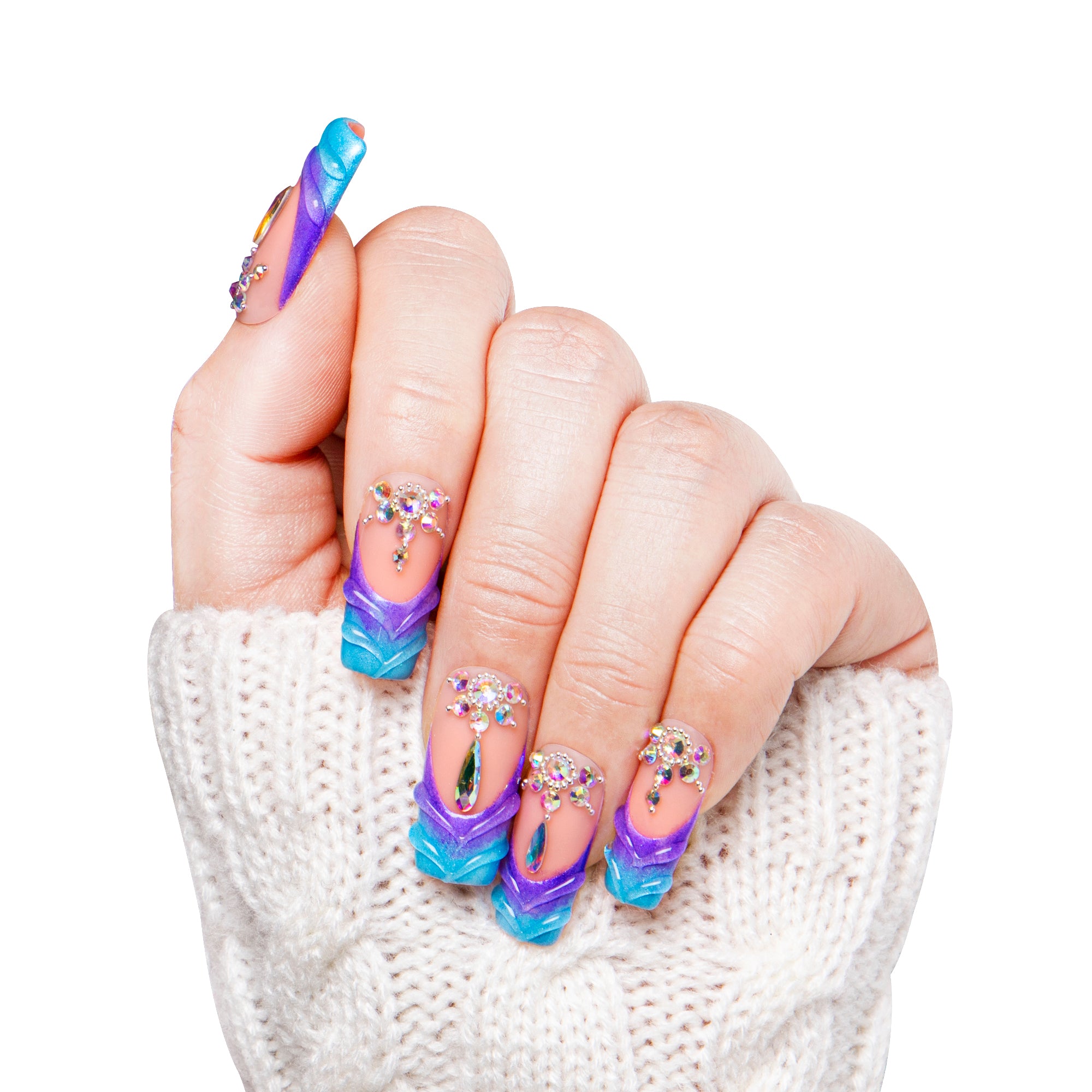 Mermaid Tail Handmade Nails H44