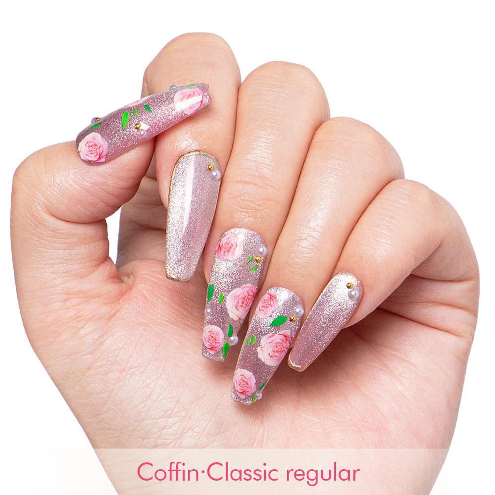 Victorian Rose Handmade Nails H440