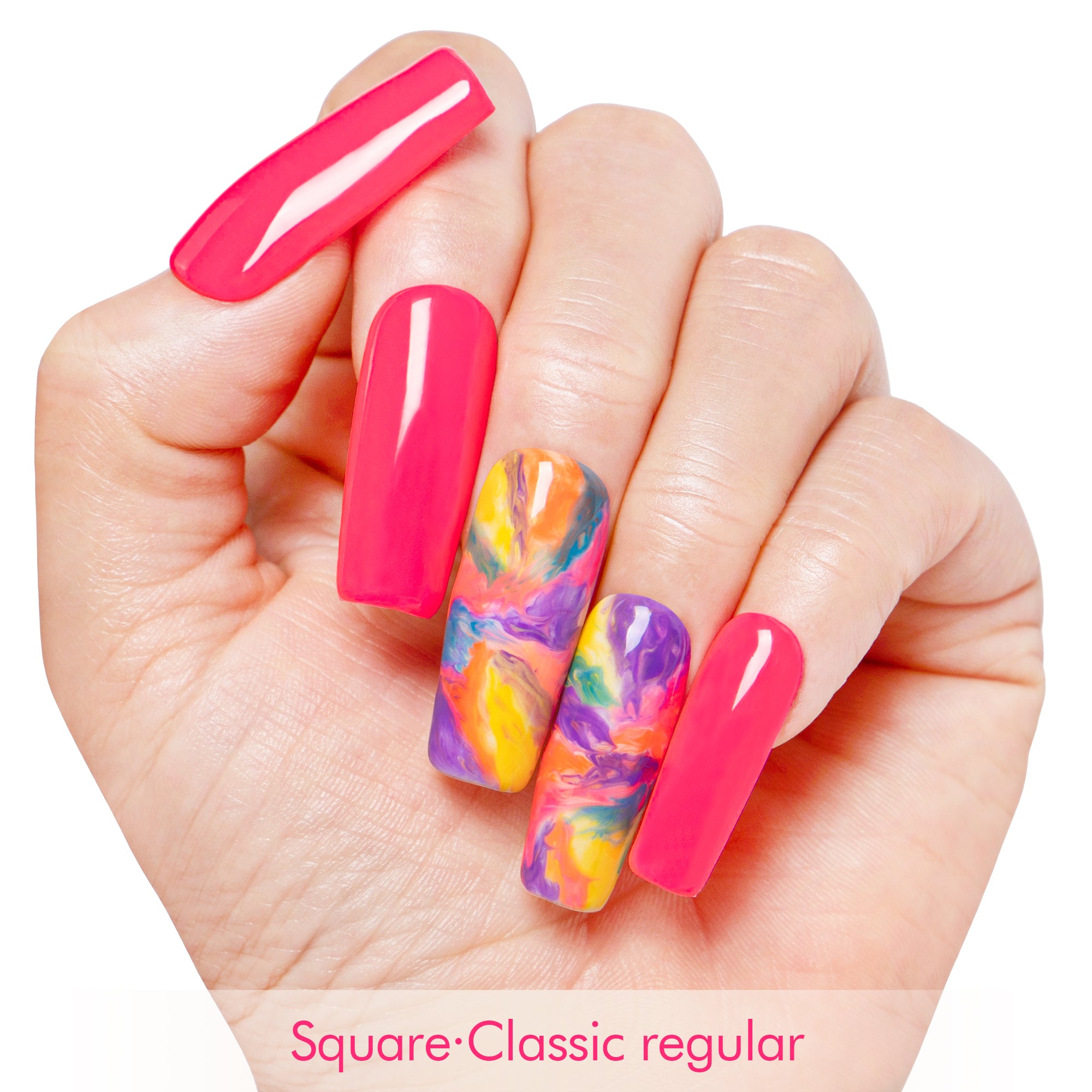 Gradient Neon Handmade Nails H442