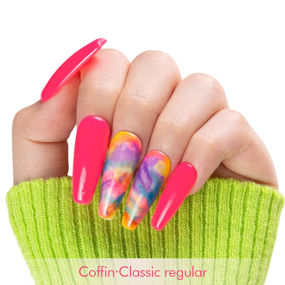 Gradient Neon Handmade Nails H442