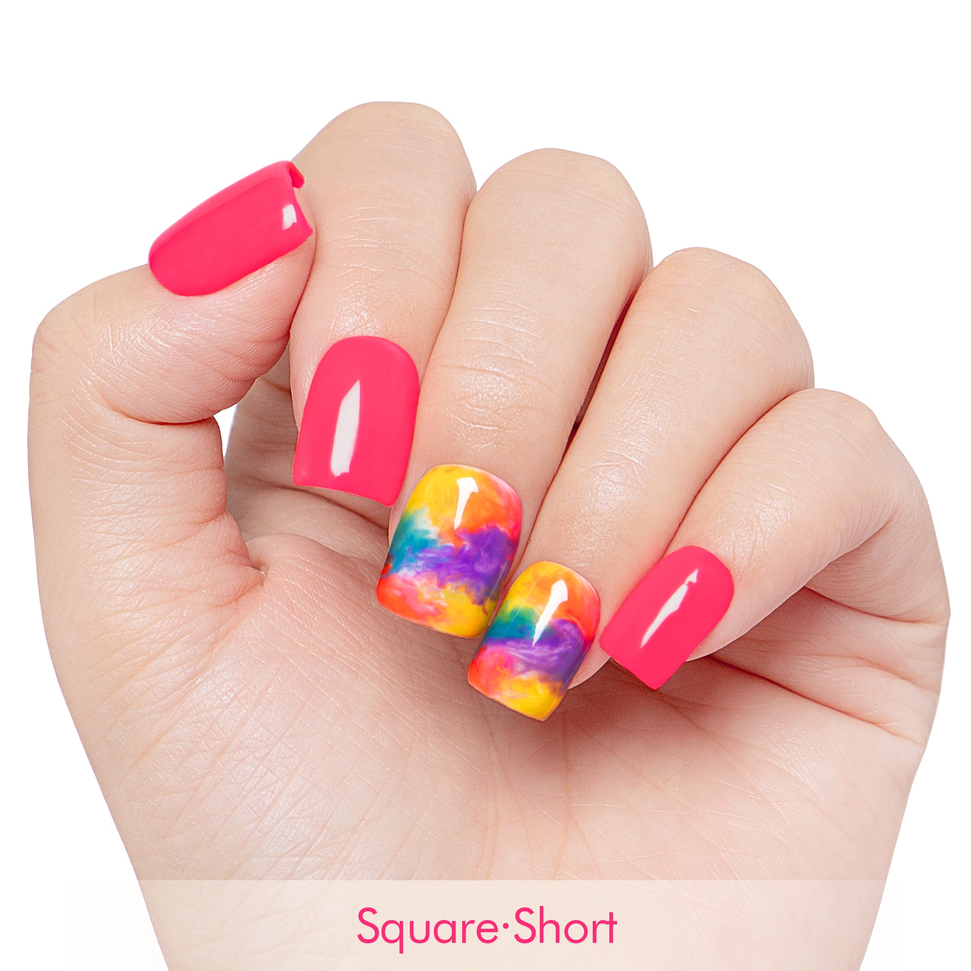 Gradient Neon Handmade Nails H442
