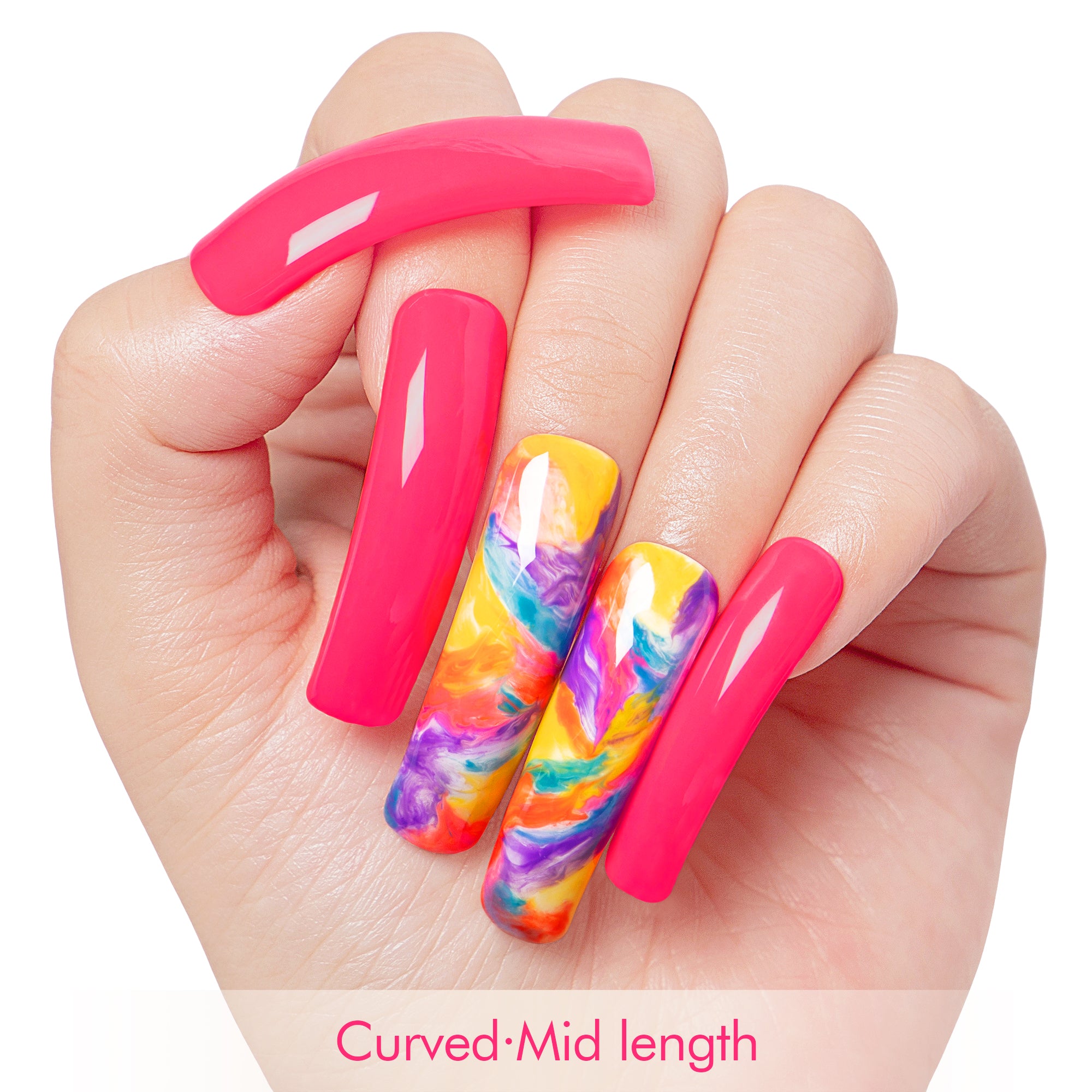 Gradient Neon Handmade Nails H442