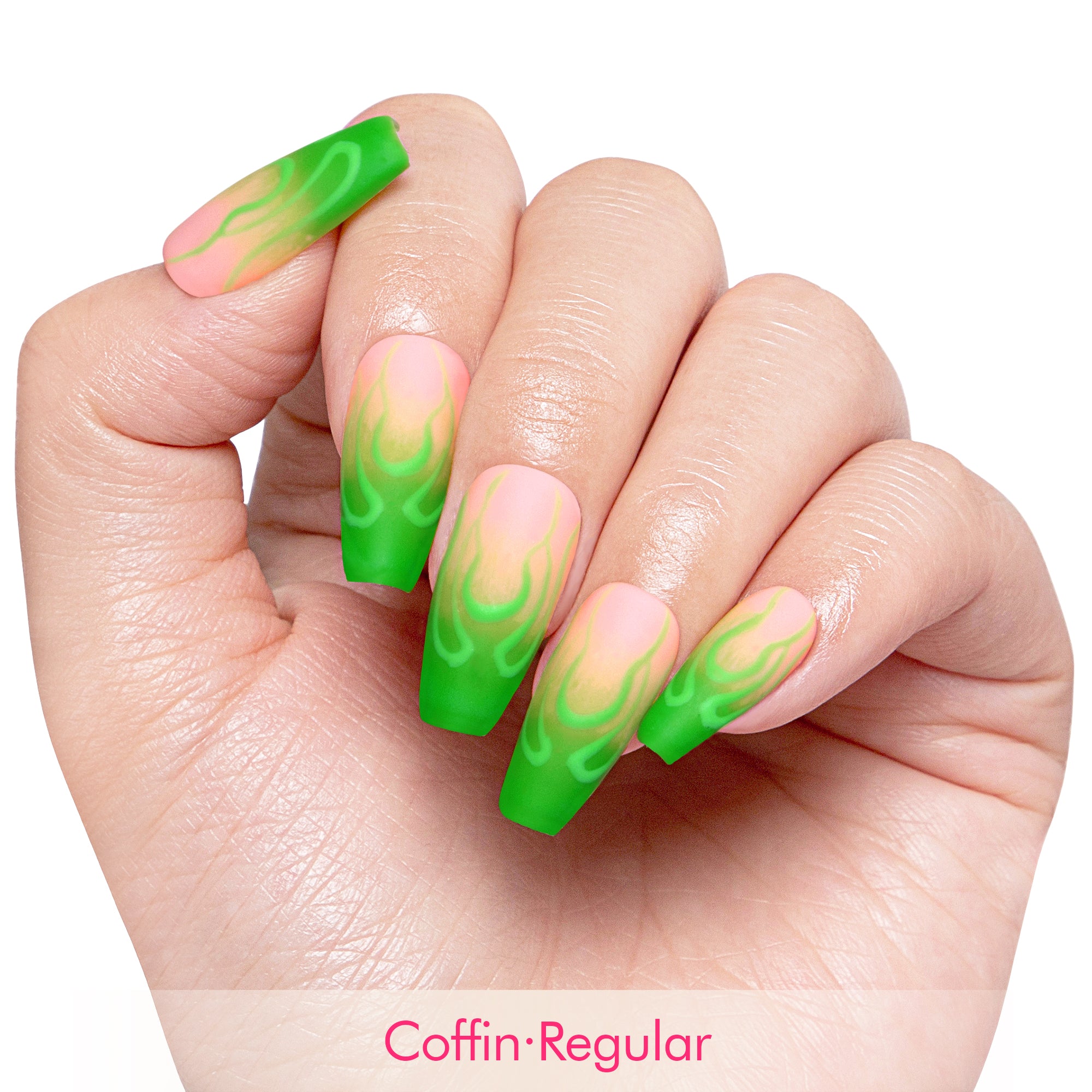Neon Inferno Handmade Nails H443