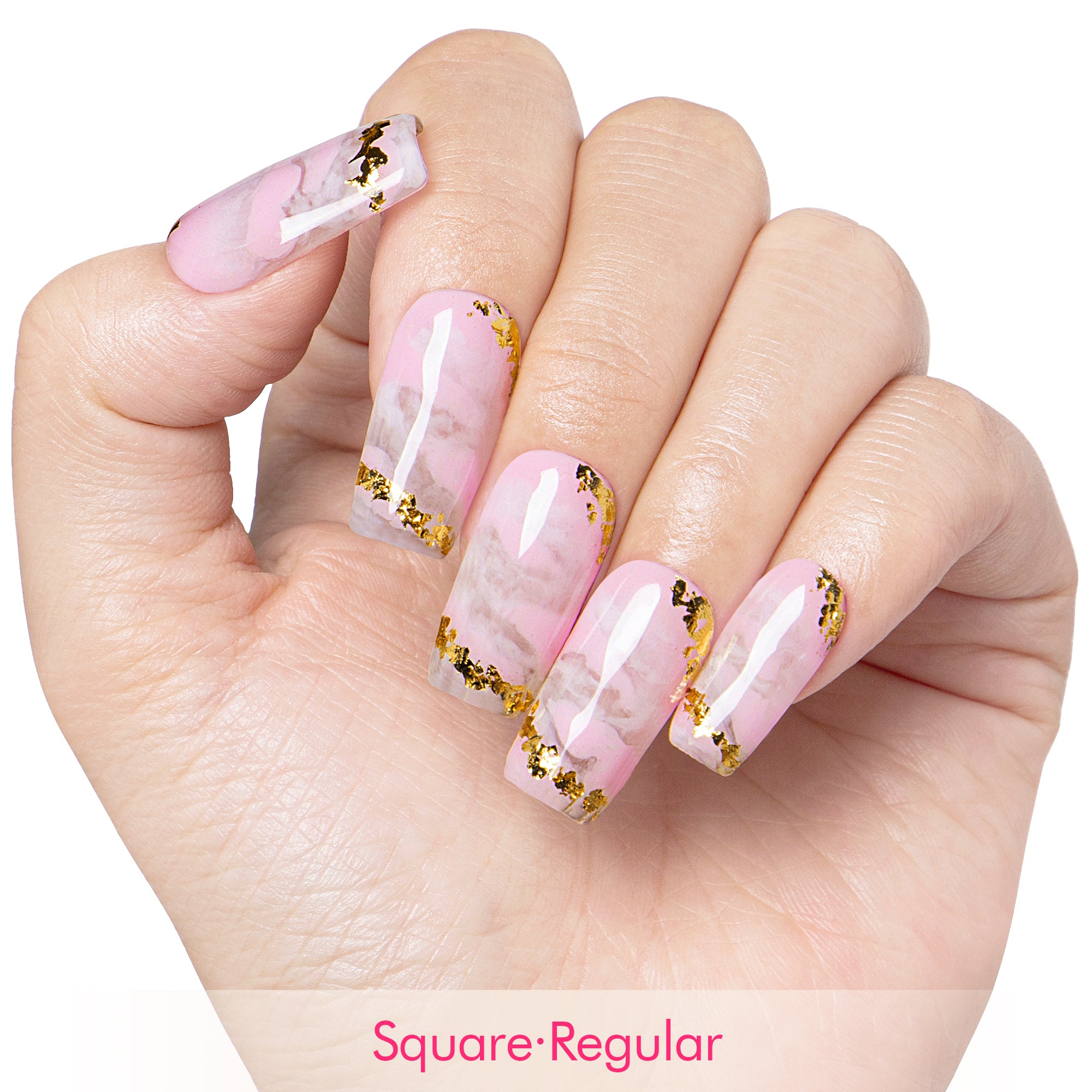 Rosé Swirls Handmade Nails H446