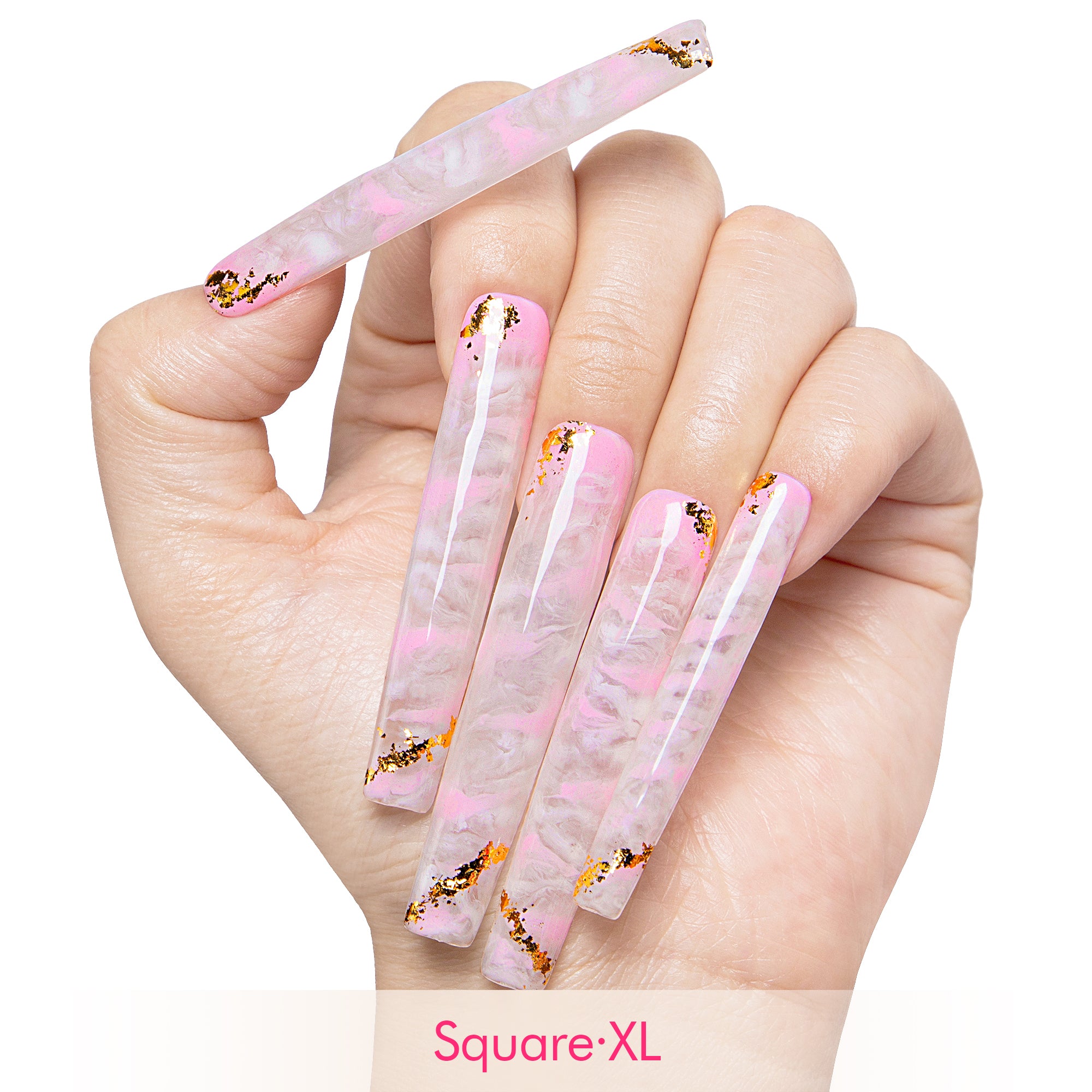 Rosé Swirls Handmade Nails H446