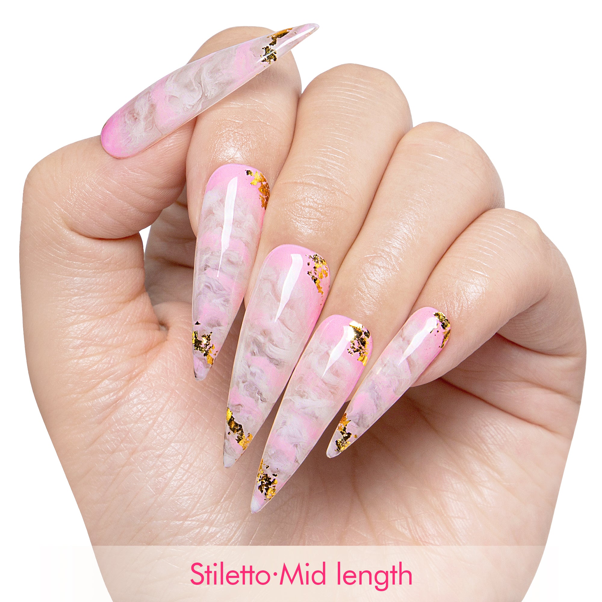 Rosé Swirls Handmade Nails H446