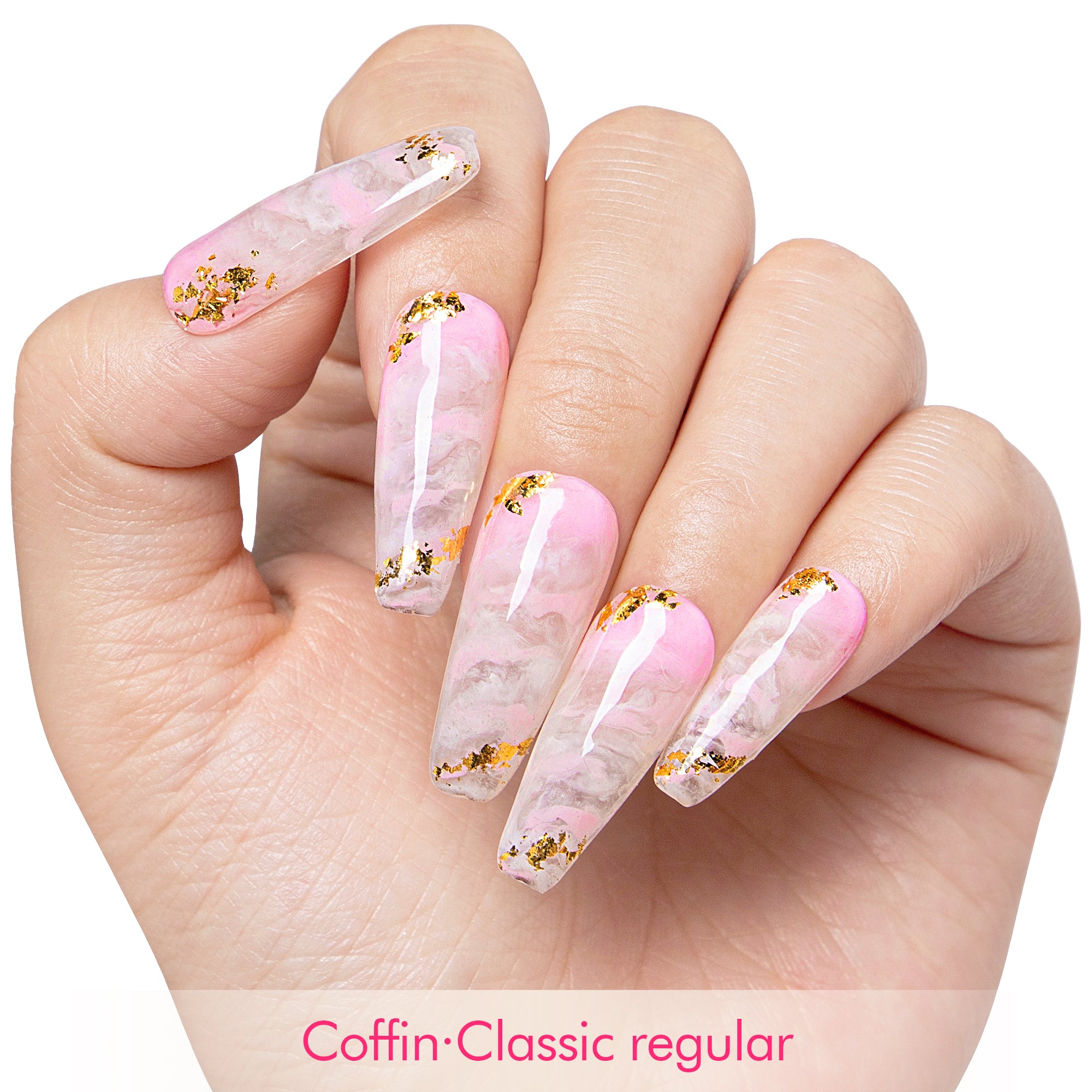 Rosé Swirls Handmade Nails H446