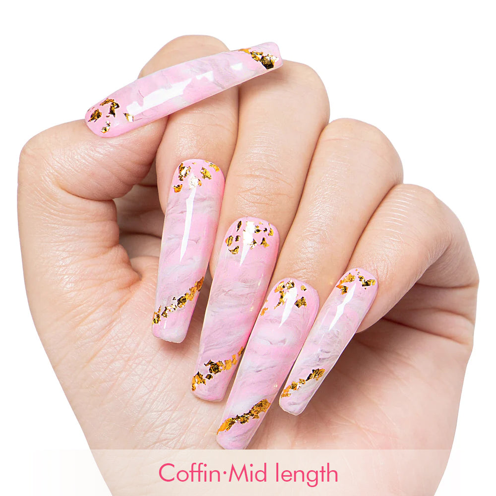 Rosé Swirls Handmade Nails H446