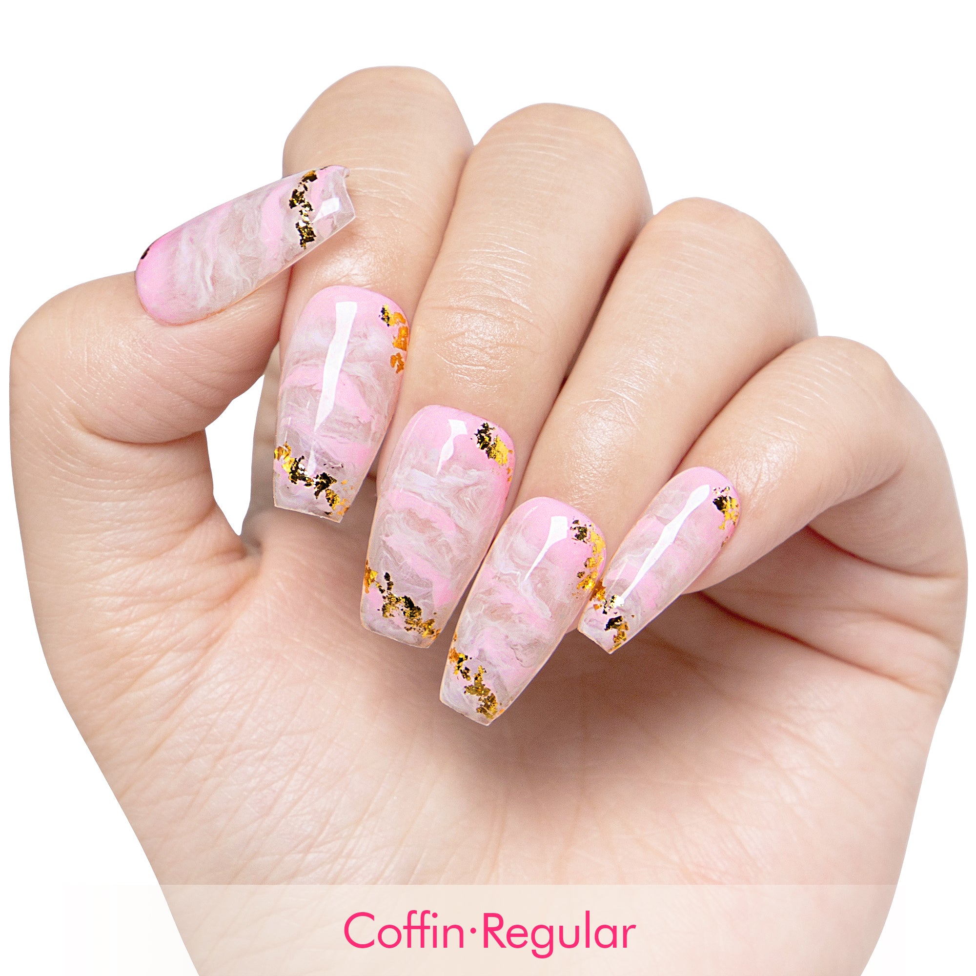 Rosé Swirls Handmade Nails H446