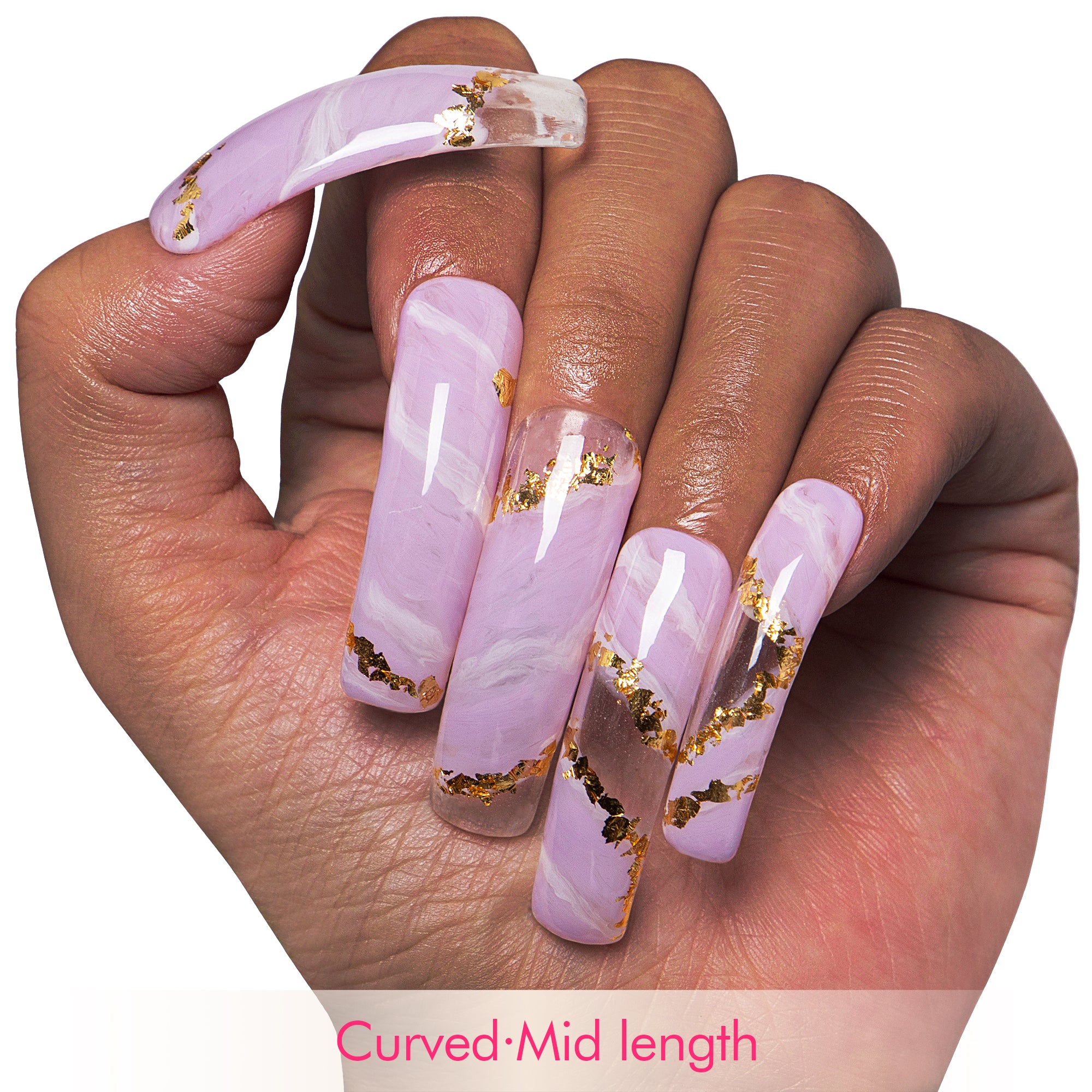 Lilac Glow Handmade Nails H448