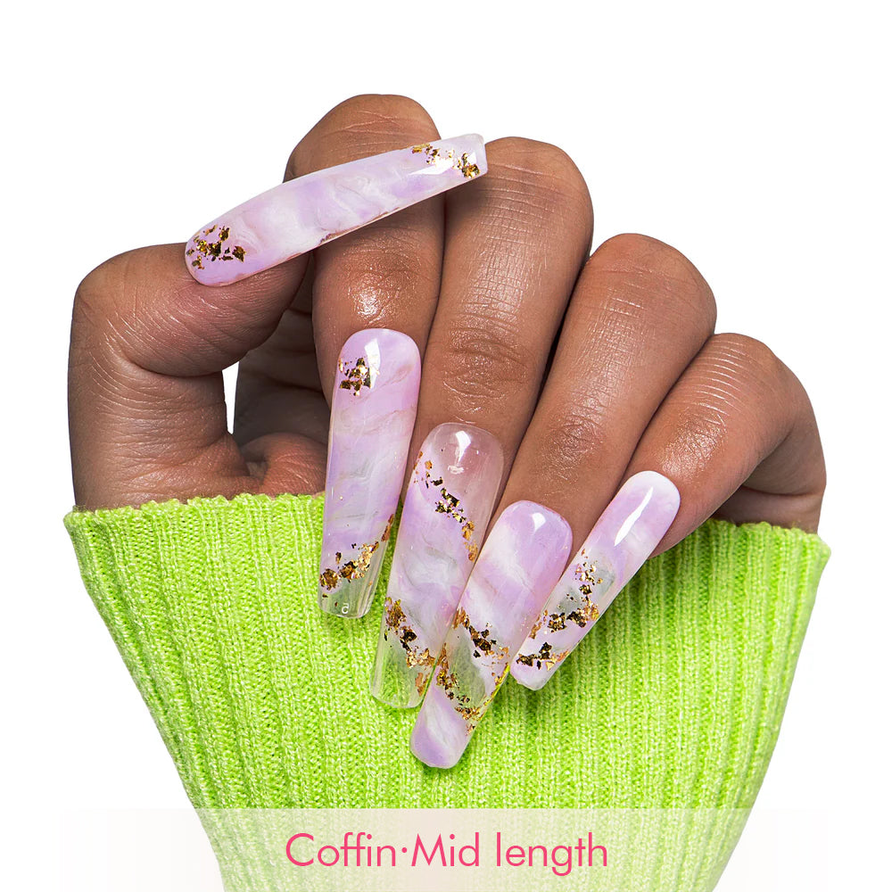 Lilac Glow Handmade Nails H448