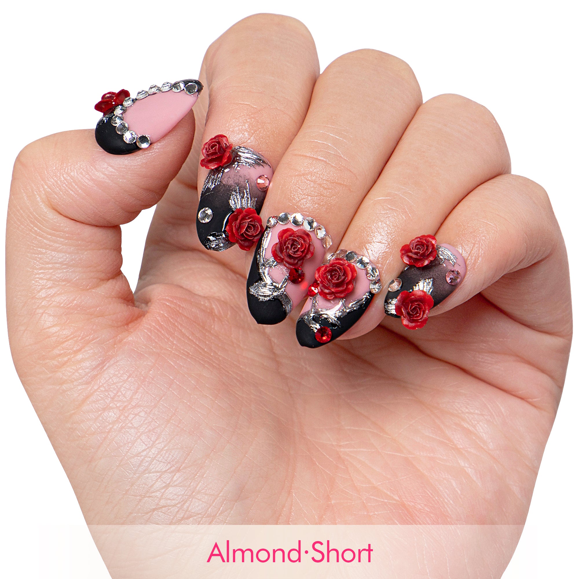 Scarlet Noir Handmade Nails H451