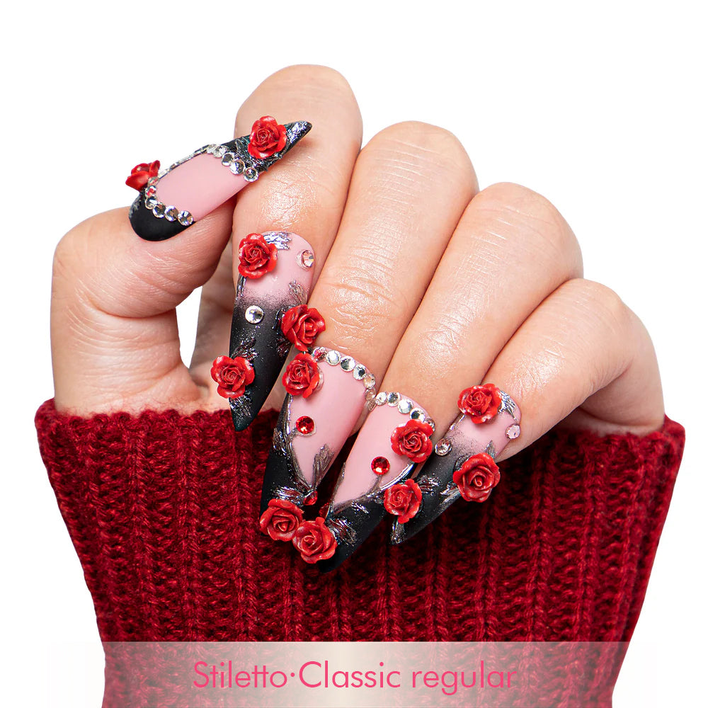 Scarlet Noir Handmade Nails H451