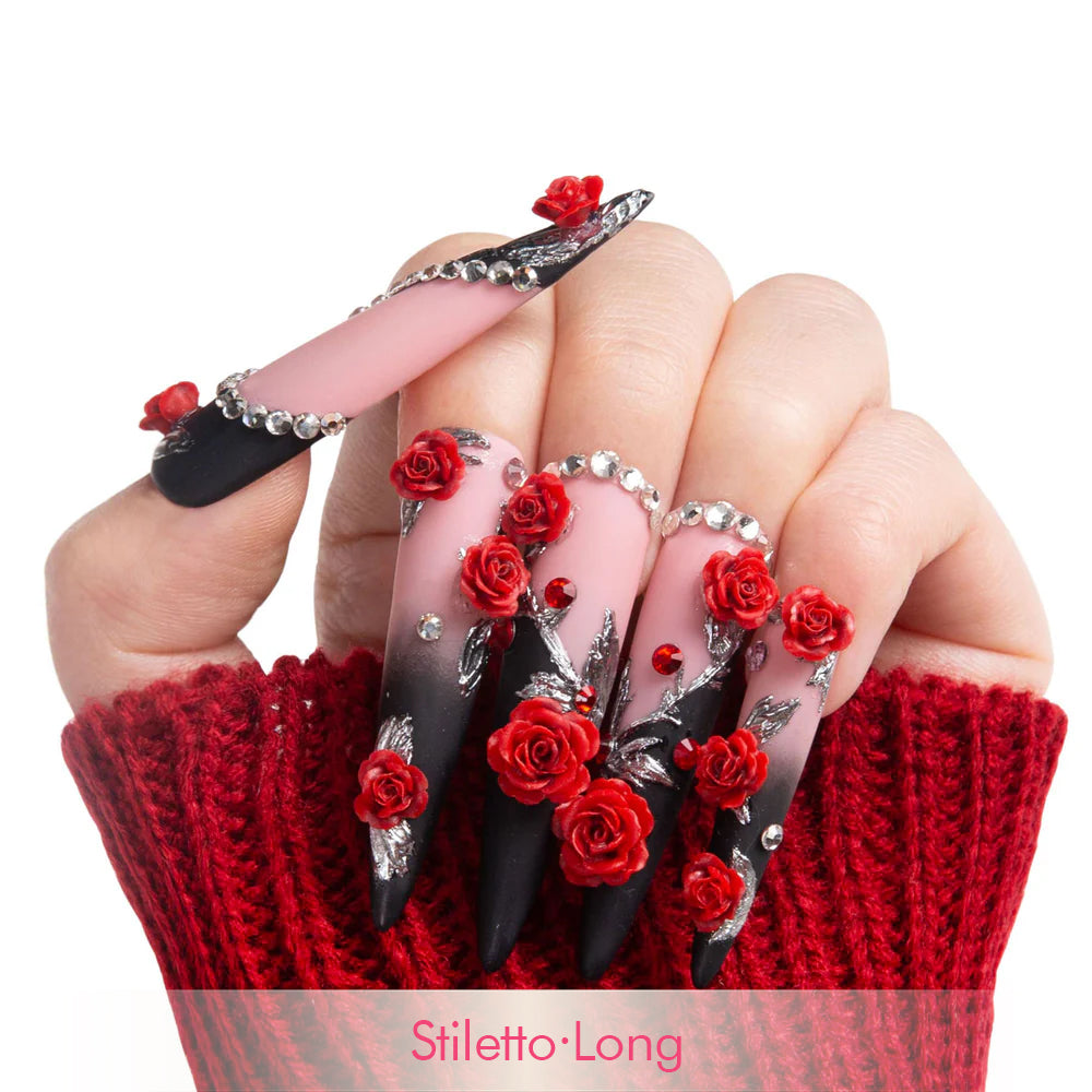 Scarlet Noir Handmade Nails H451