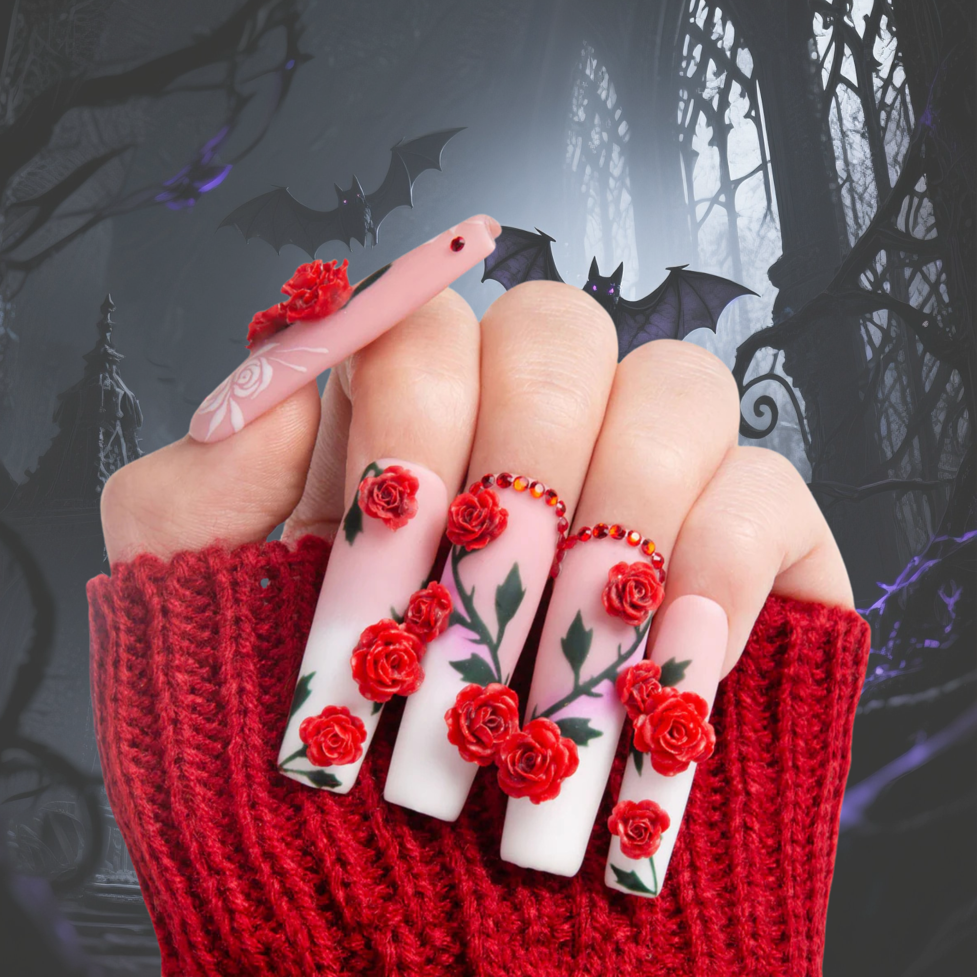 Vintage Elegance Handmade Nails H452