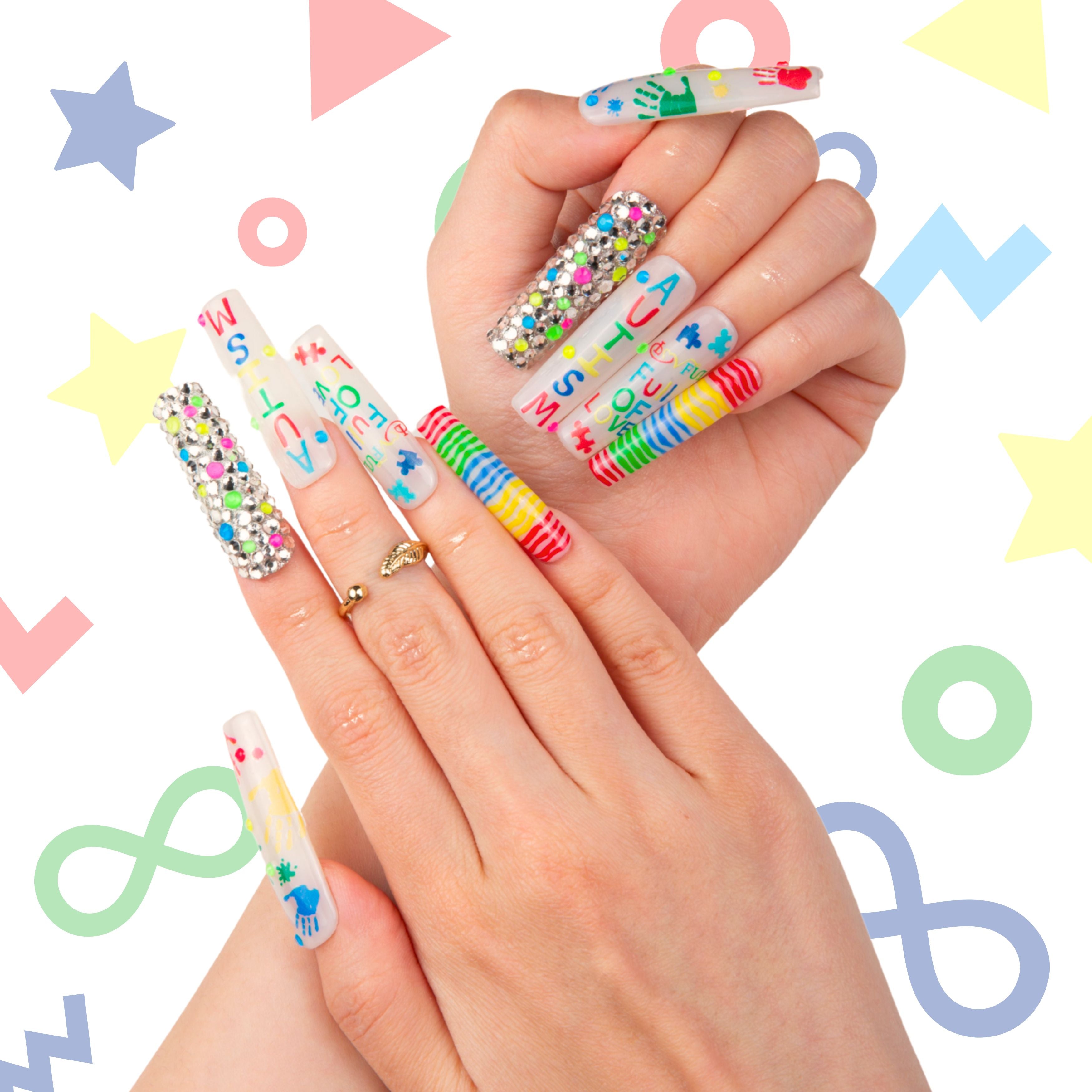A Spectrum Full of love Handmade Nails H457