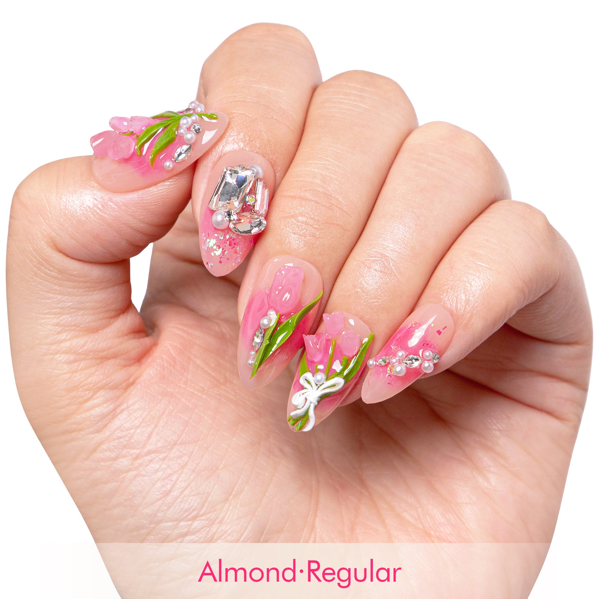 Blushing Tulips Handmade Nails H459