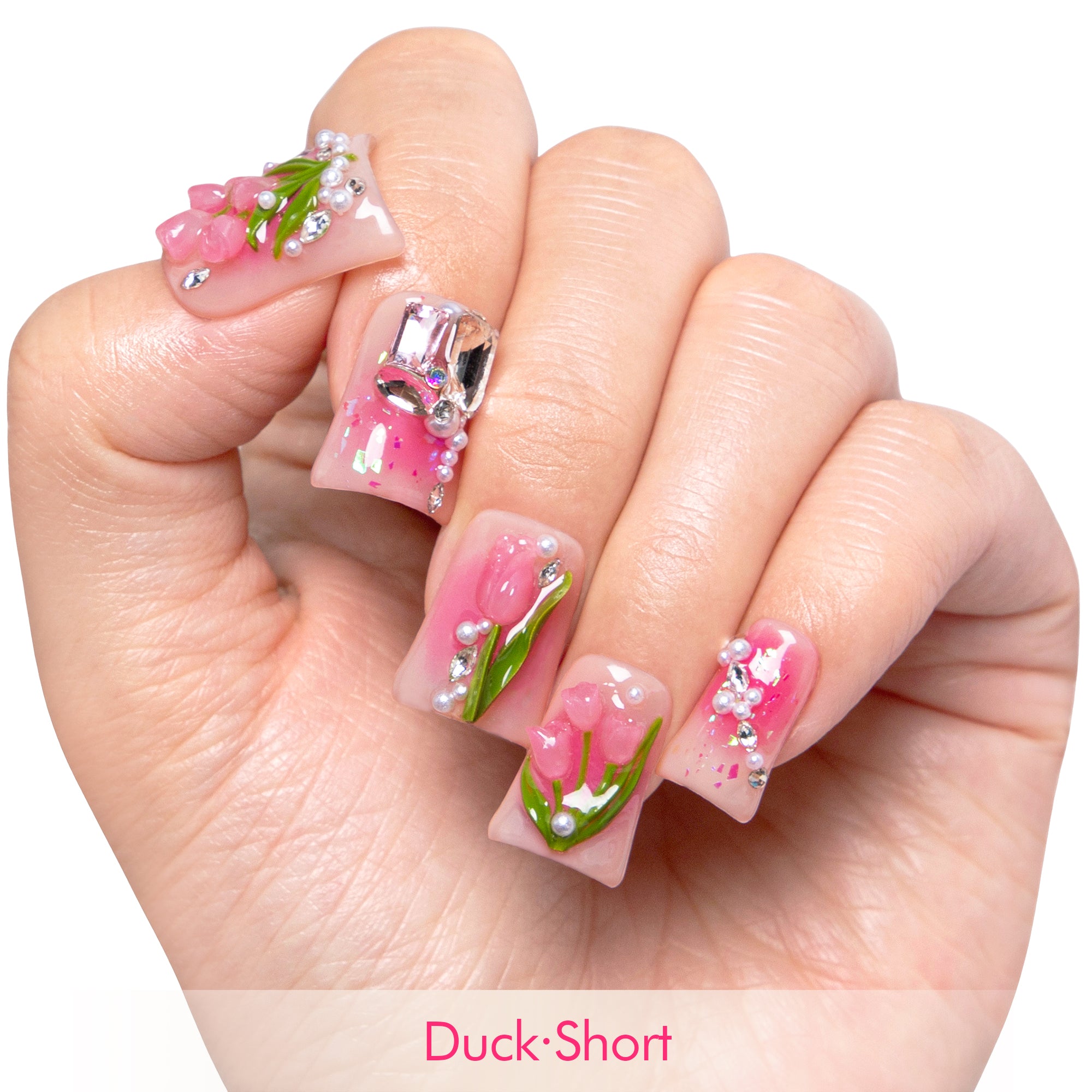 Blushing Tulips Handmade Nails H459