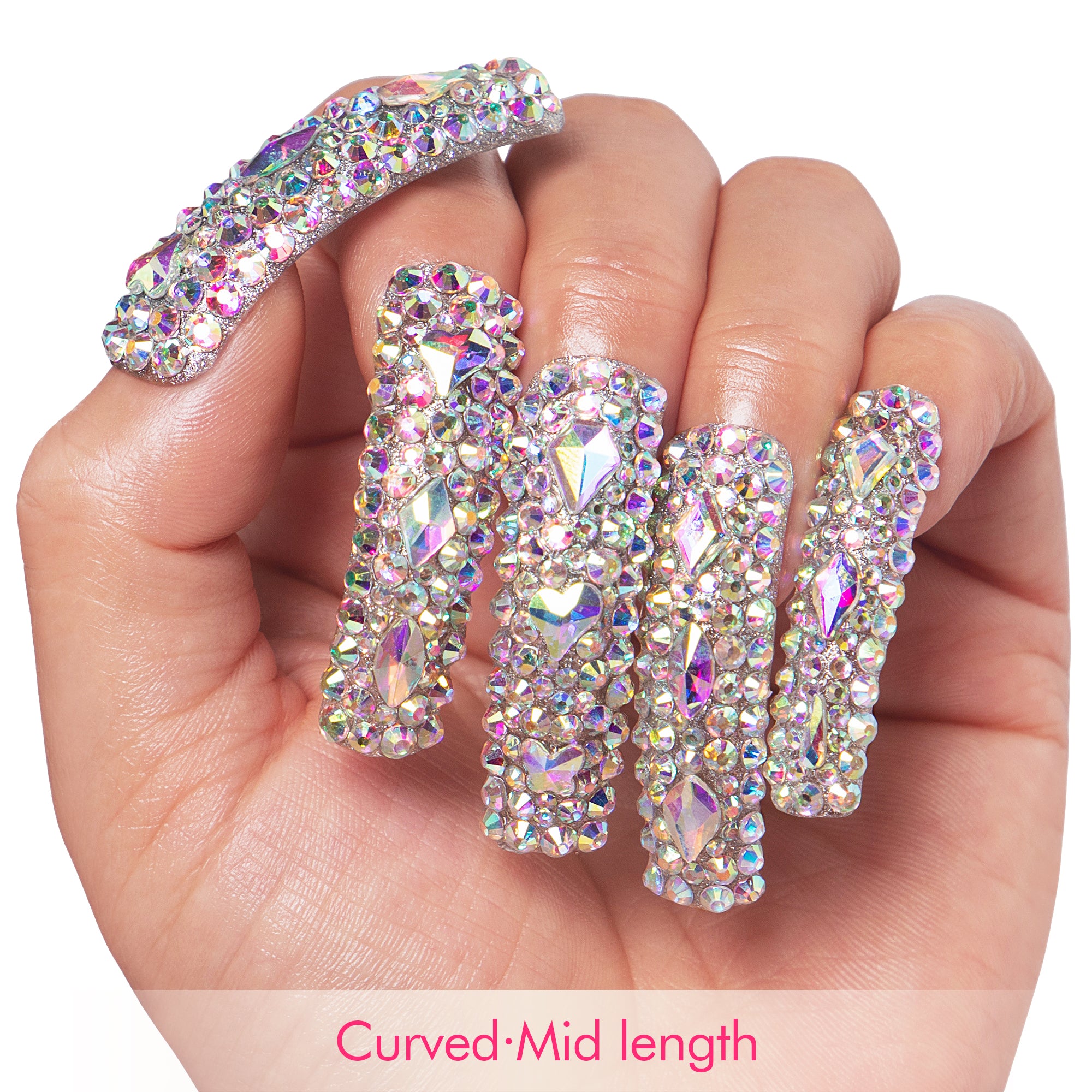Eternal Stunning Rhinestone Handmade Nails H46