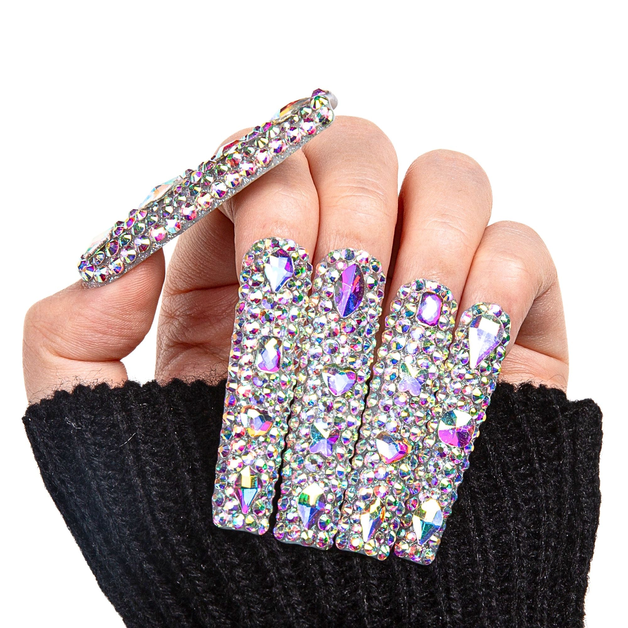 Eternal Stunning Rhinestone Handmade Nails H46