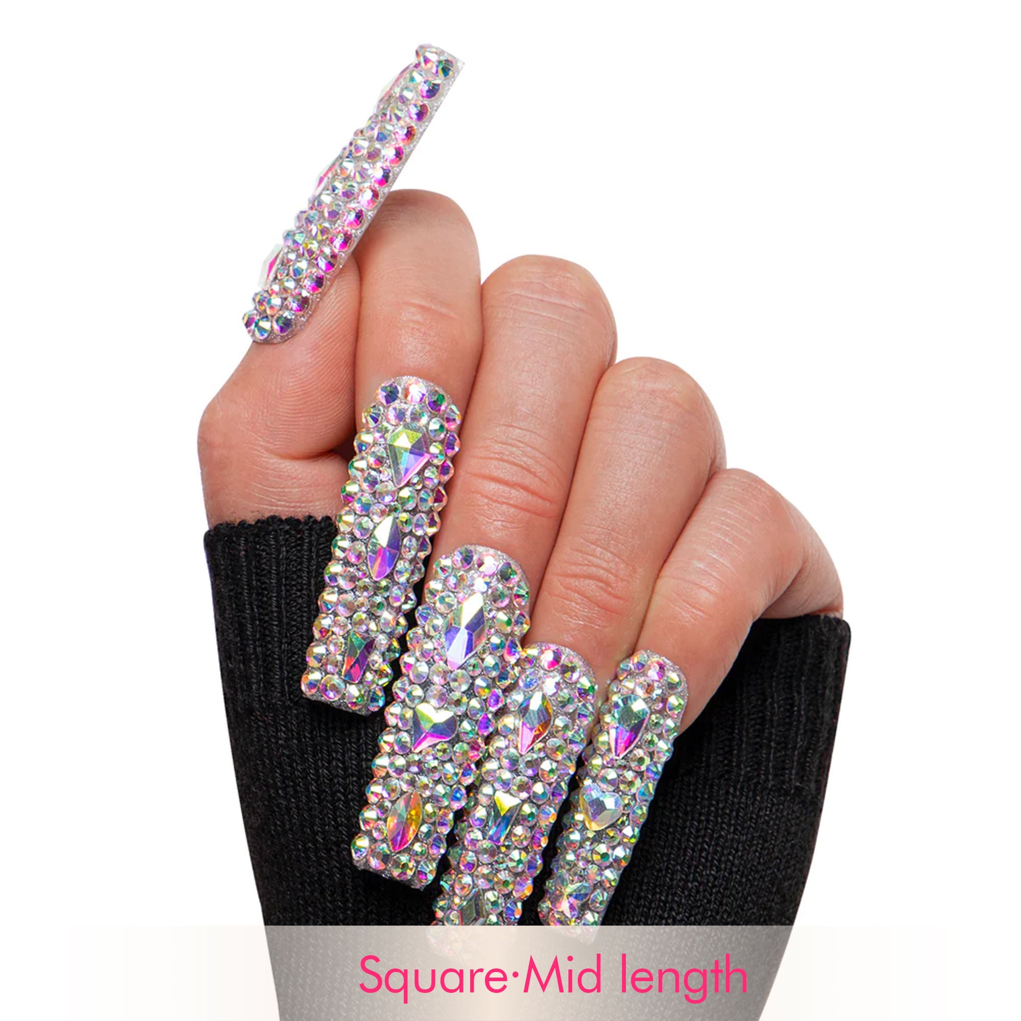 Eternal Stunning Rhinestone Handmade Nails H46