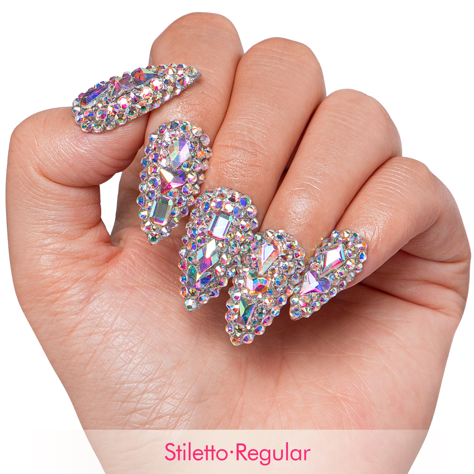 Eternal Stunning Rhinestone Handmade Nails H46