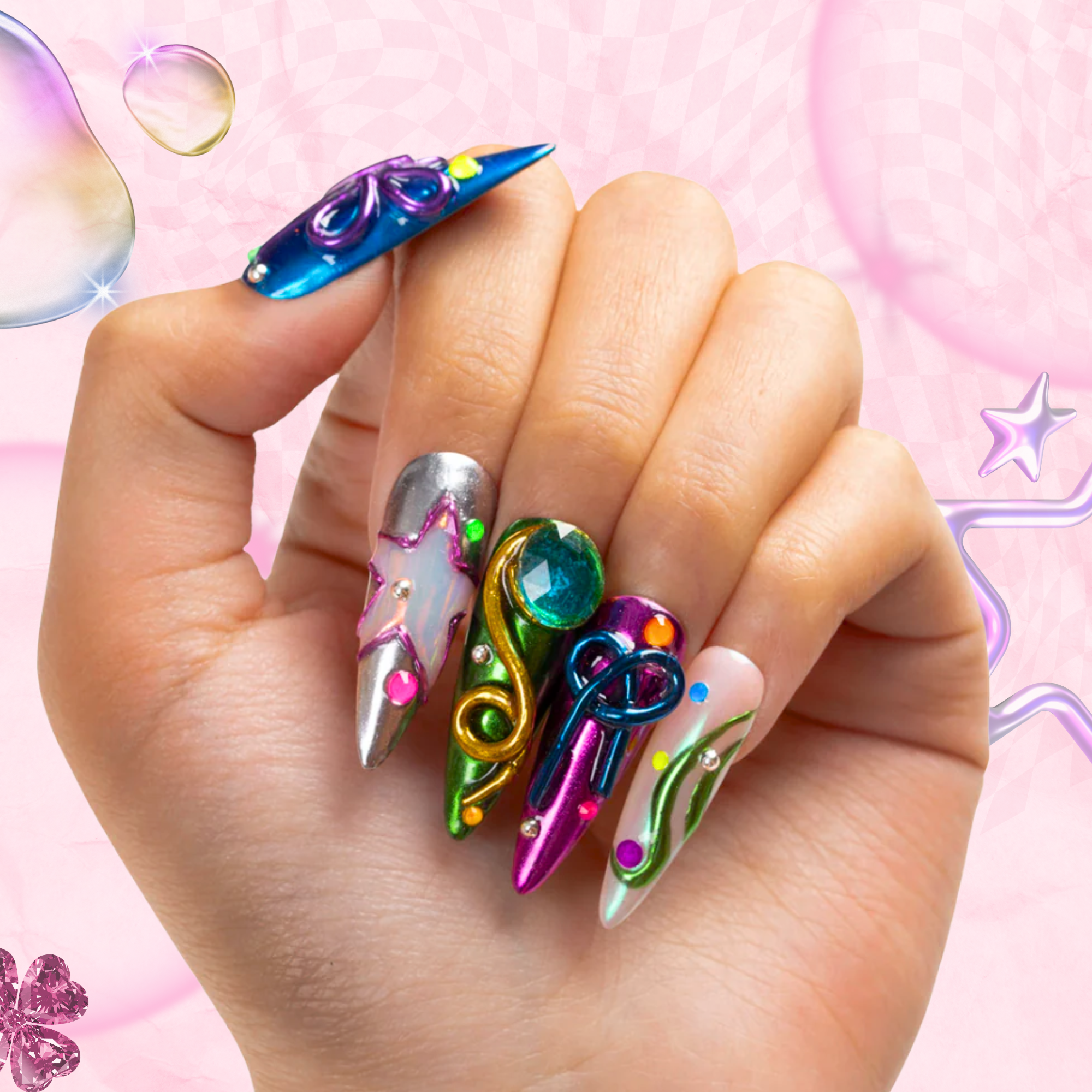 Cosmic Cypher Handmade Nails H464