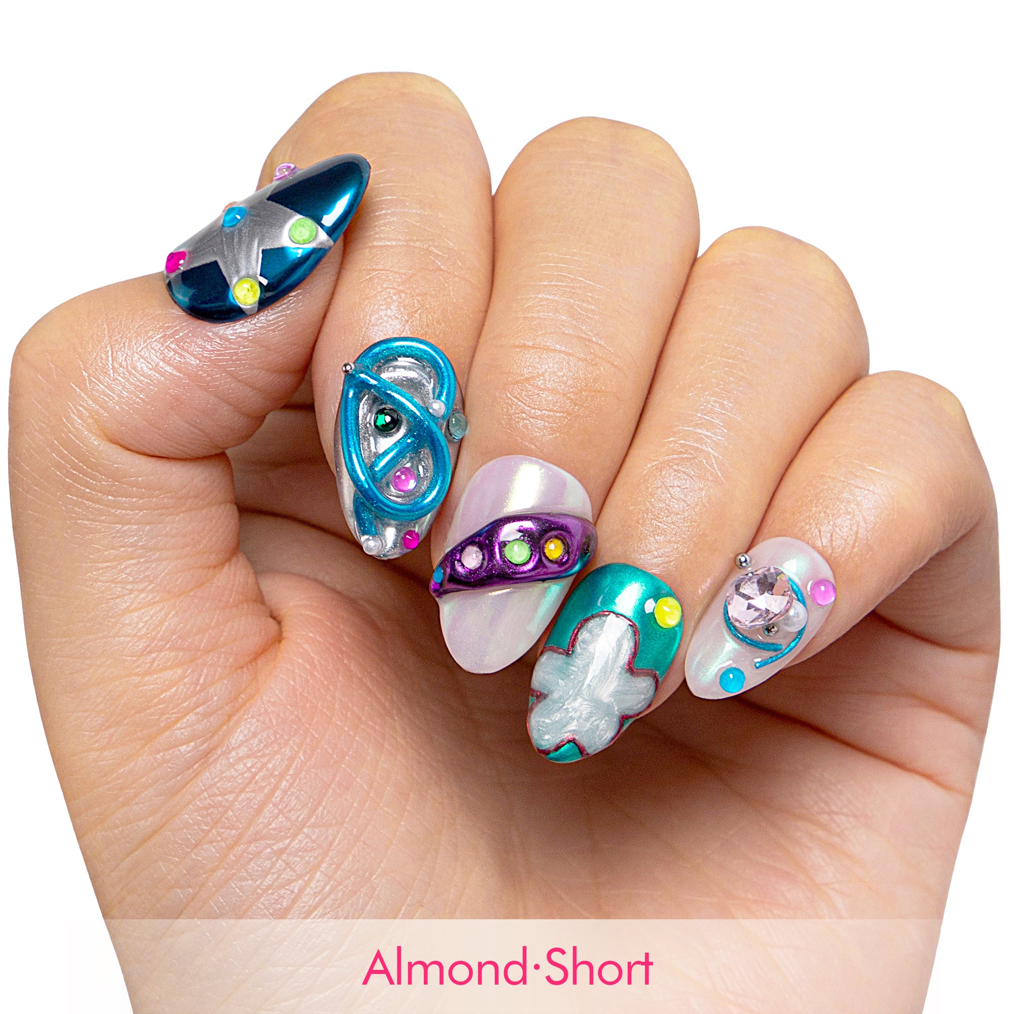 Nebula Noir Handmade Nails H465