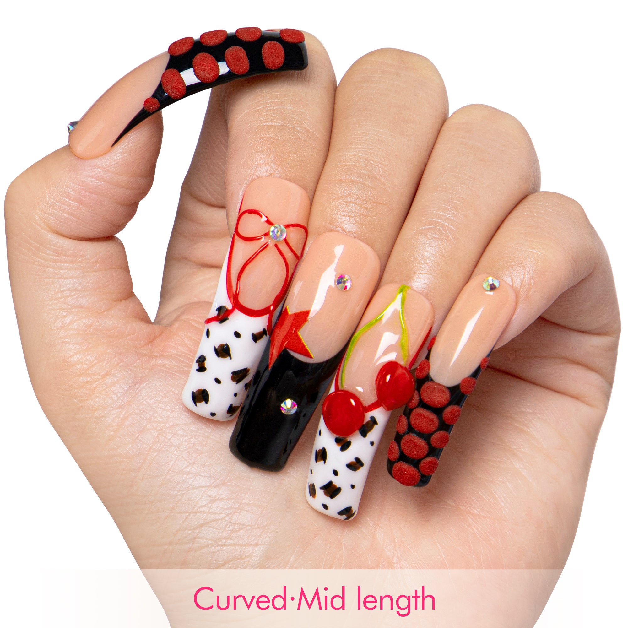 Cherry Bombshell Handmade Nails H467