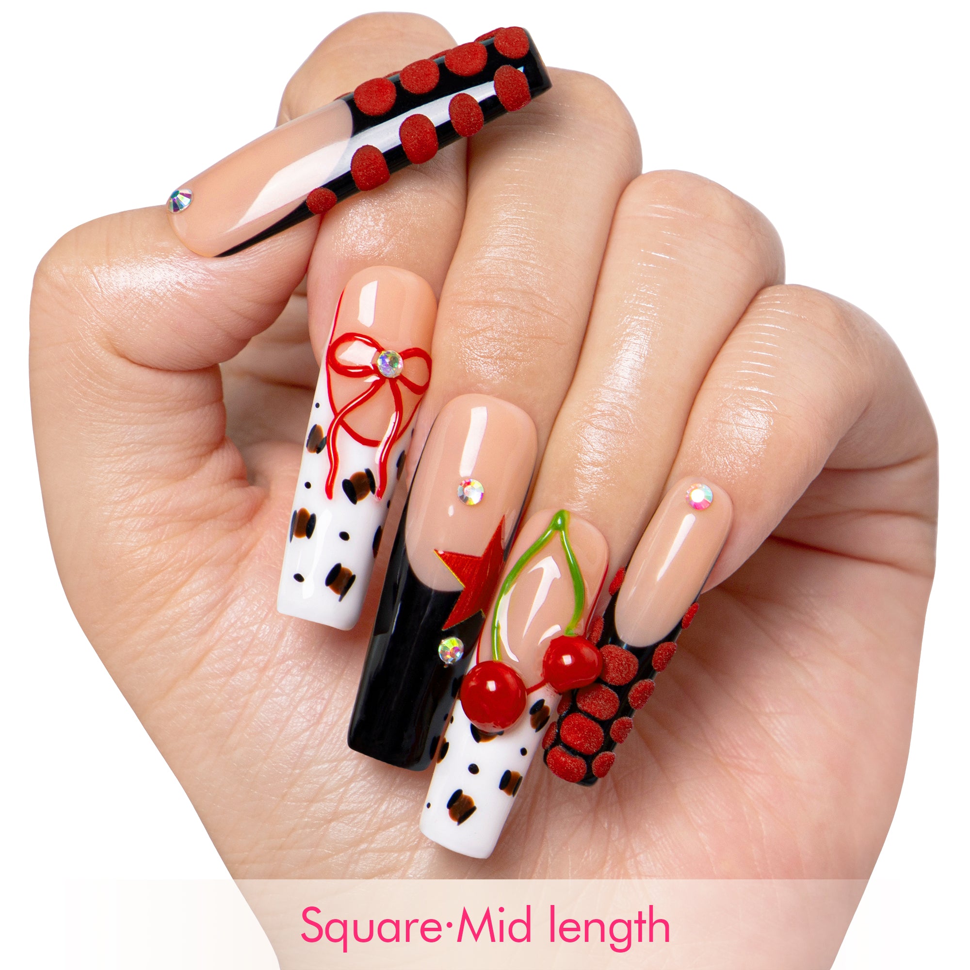Cherry Bombshell Handmade Nails H467