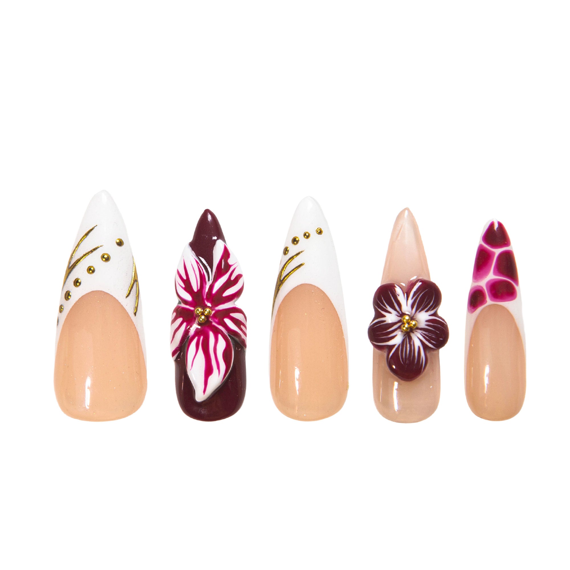 Obsidian Dahlia Handmade Nails H501
