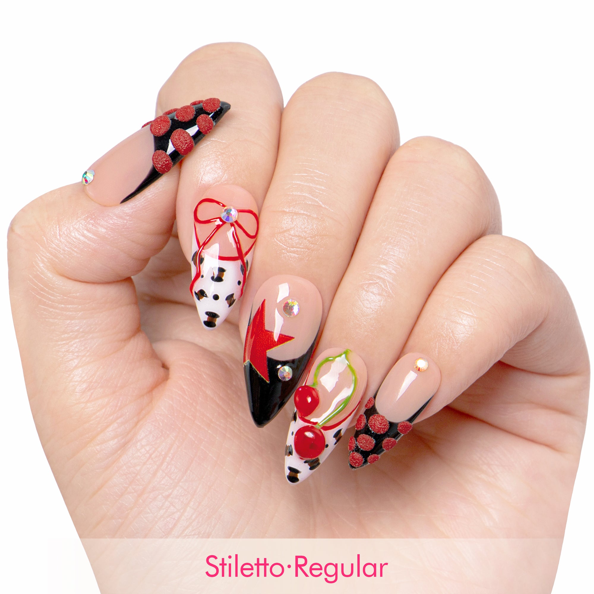 Cherry Bombshell Handmade Nails H467
