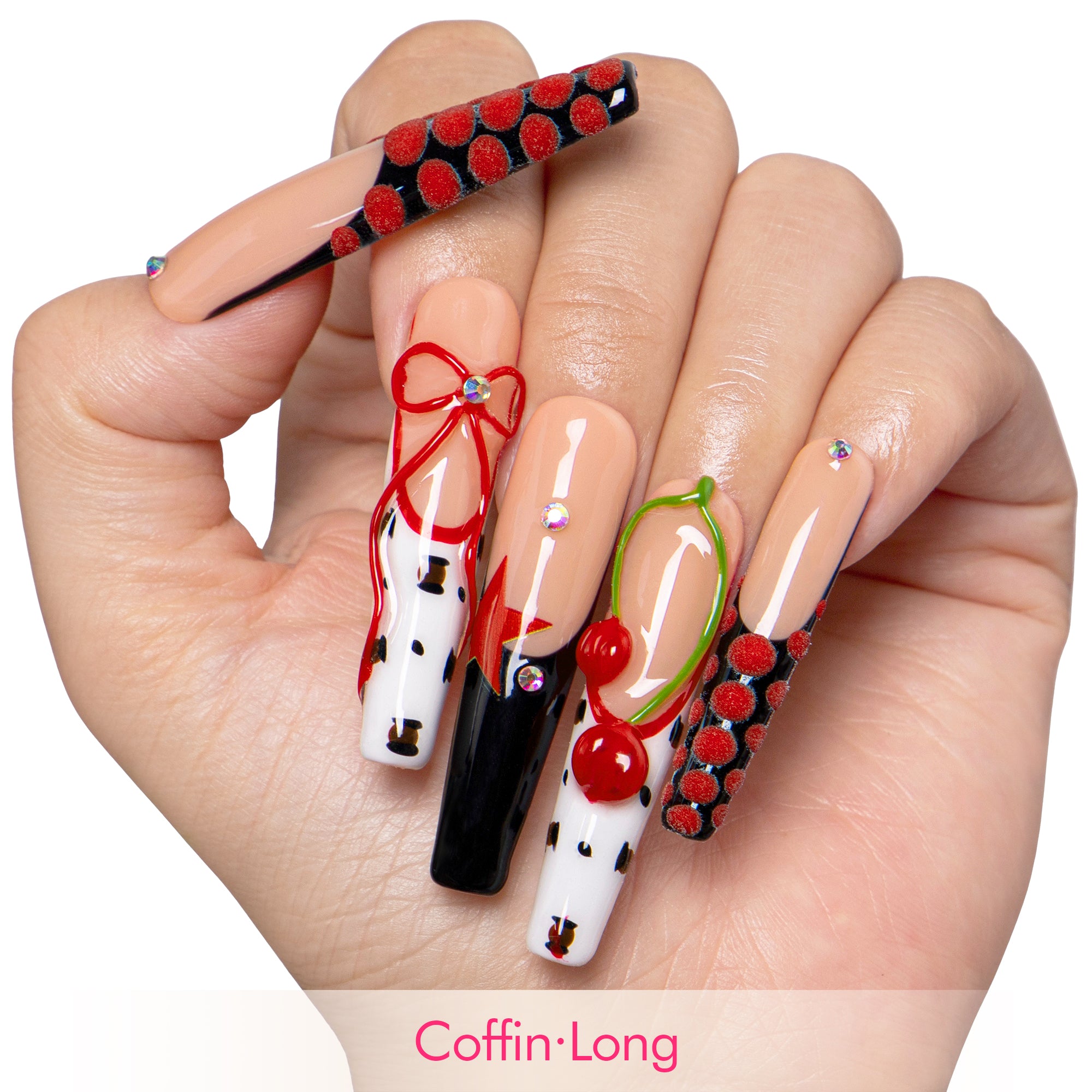Cherry Bombshell Handmade Nails H467