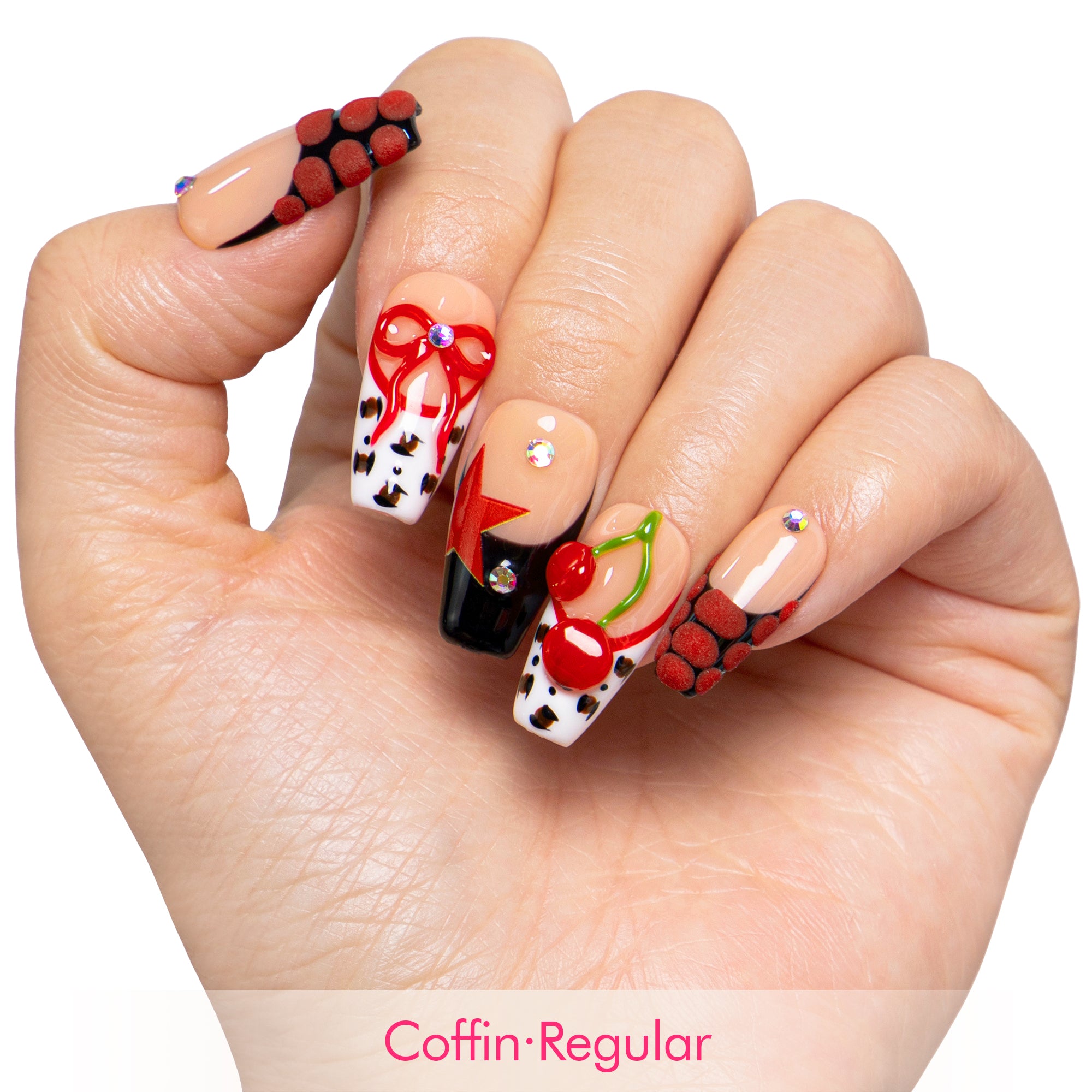 Cherry Bombshell Handmade Nails H467