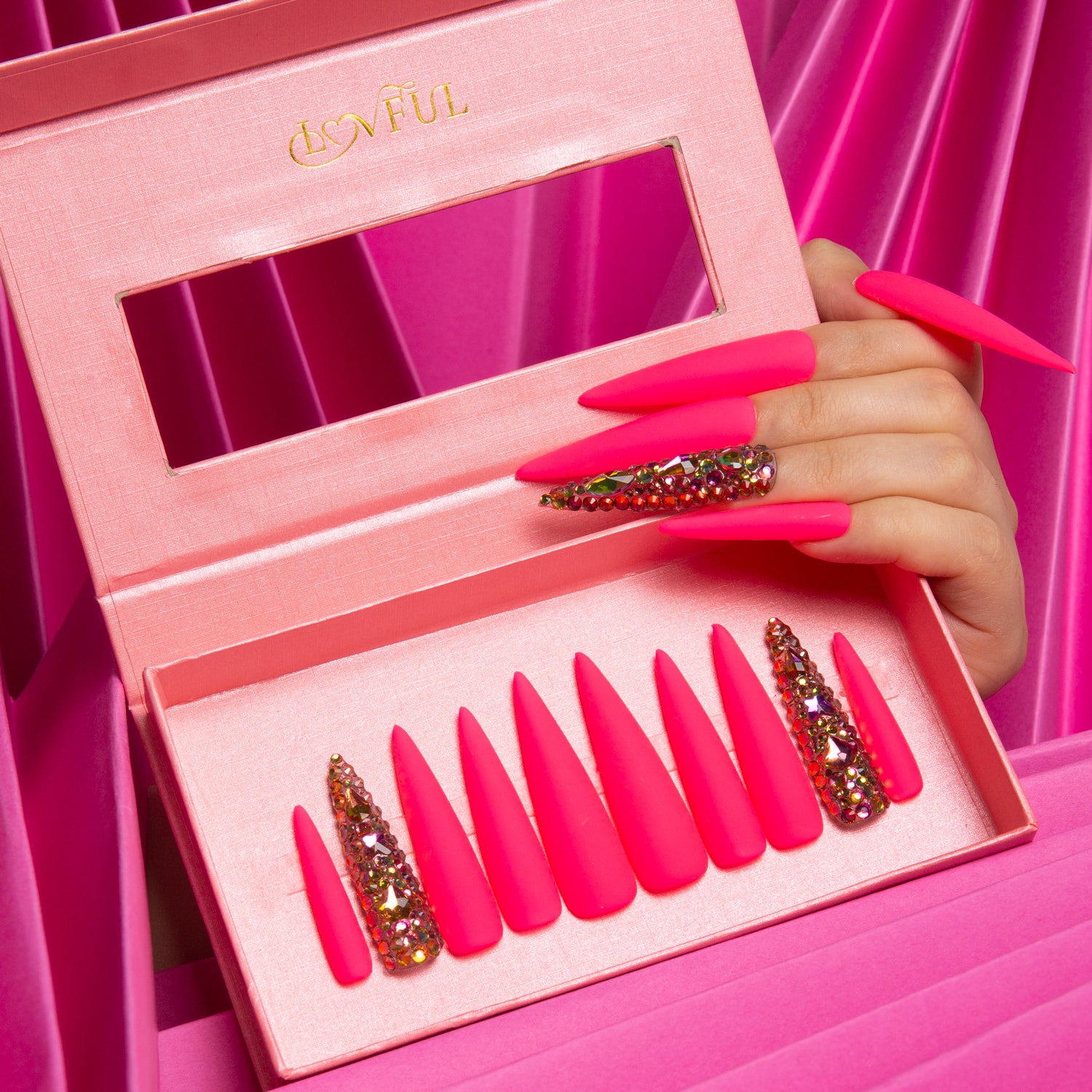 Barbie Mariposa Handmade Stiletto nails H47