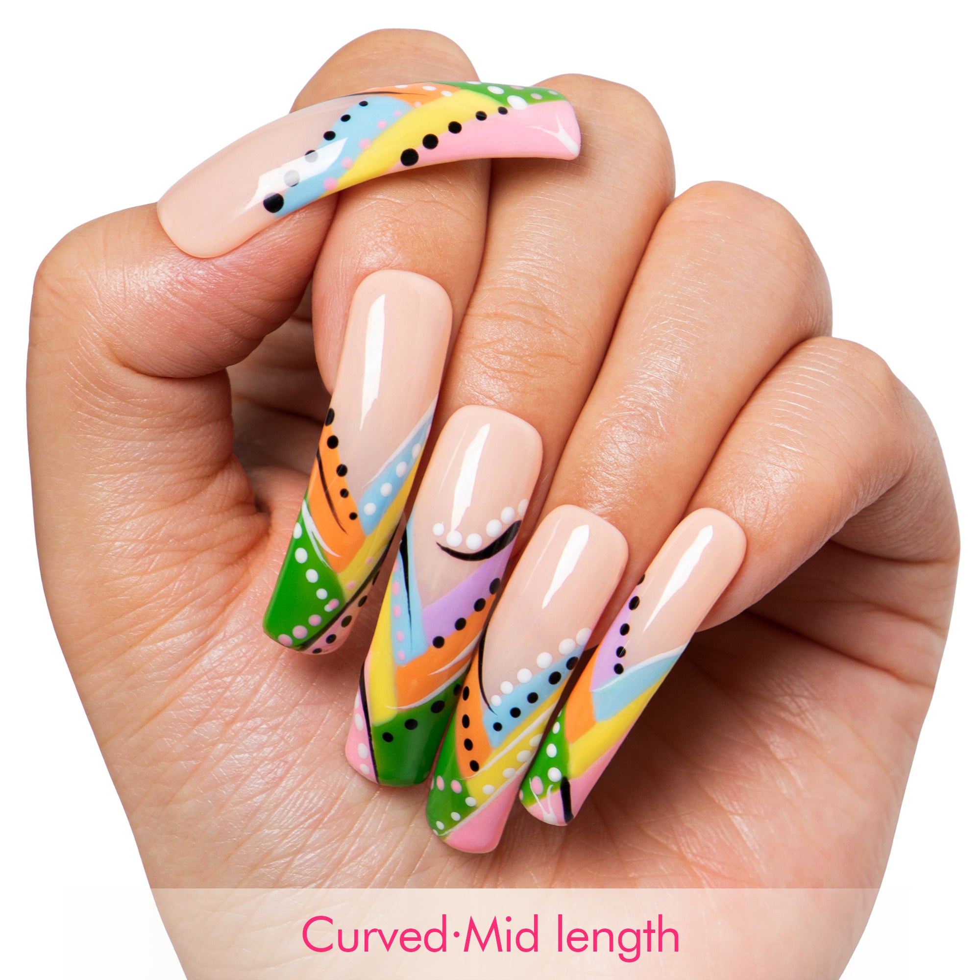 Rainbow Rhapsody Handmade Nails H472