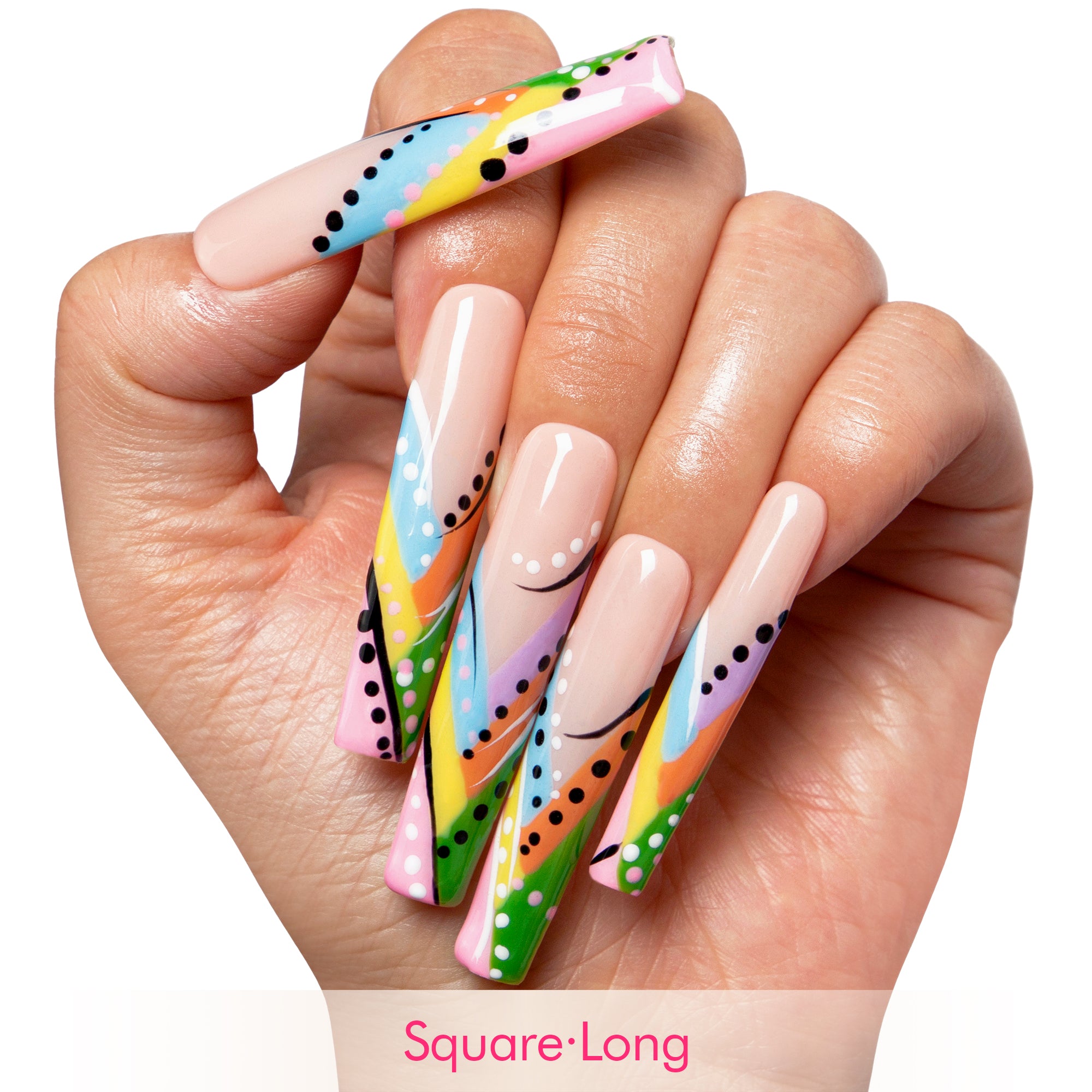 Rainbow Rhapsody Handmade Nails H472