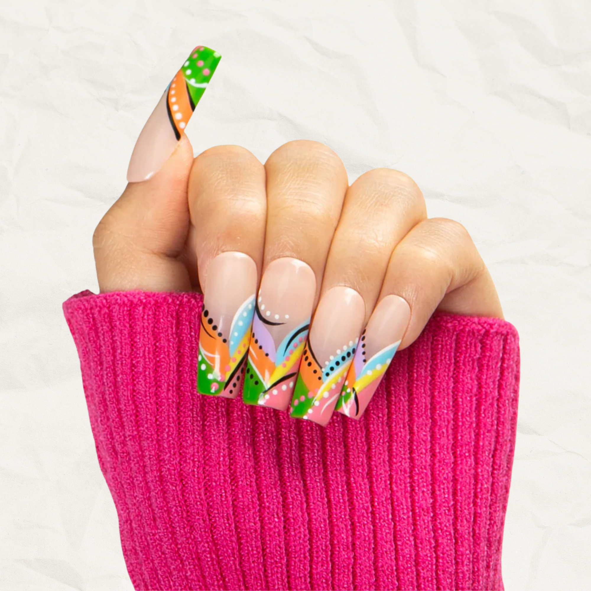 Rainbow Rhapsody Handmade Nails H472