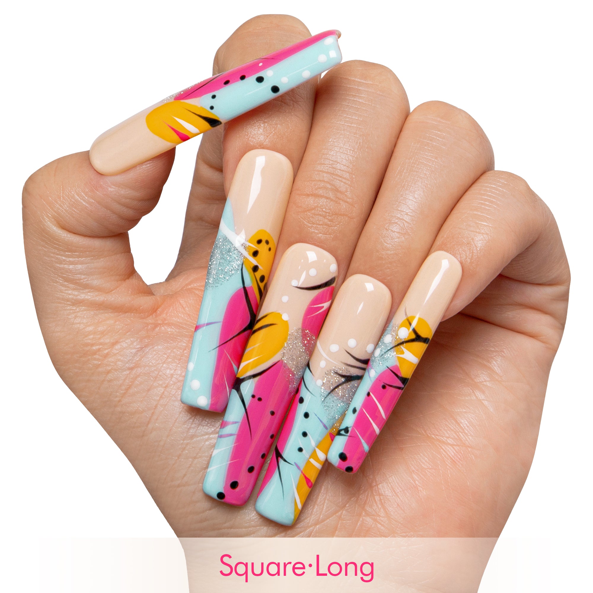 Tropical Paradise Handmade Nails H474