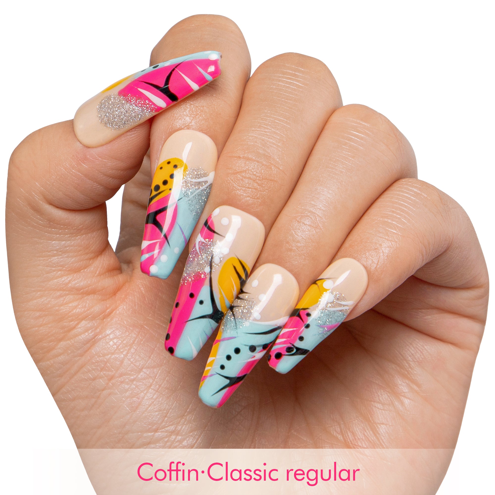 Tropical Paradise Handmade Nails H474