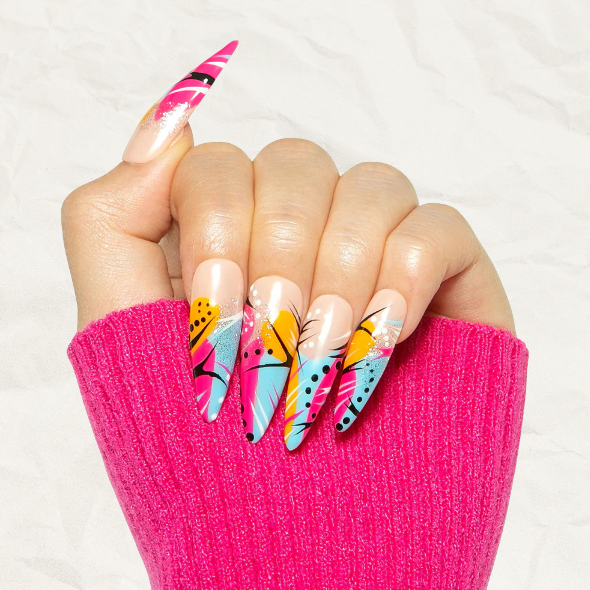 Tropical Paradise Handmade Nails H474
