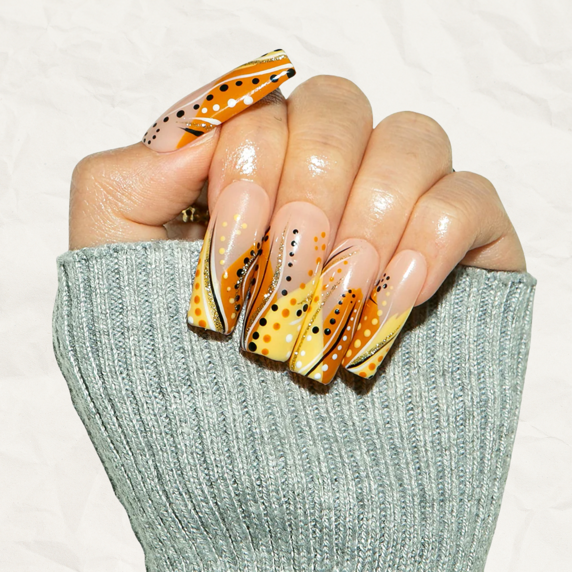 Calm Storm Handmade Nails H477