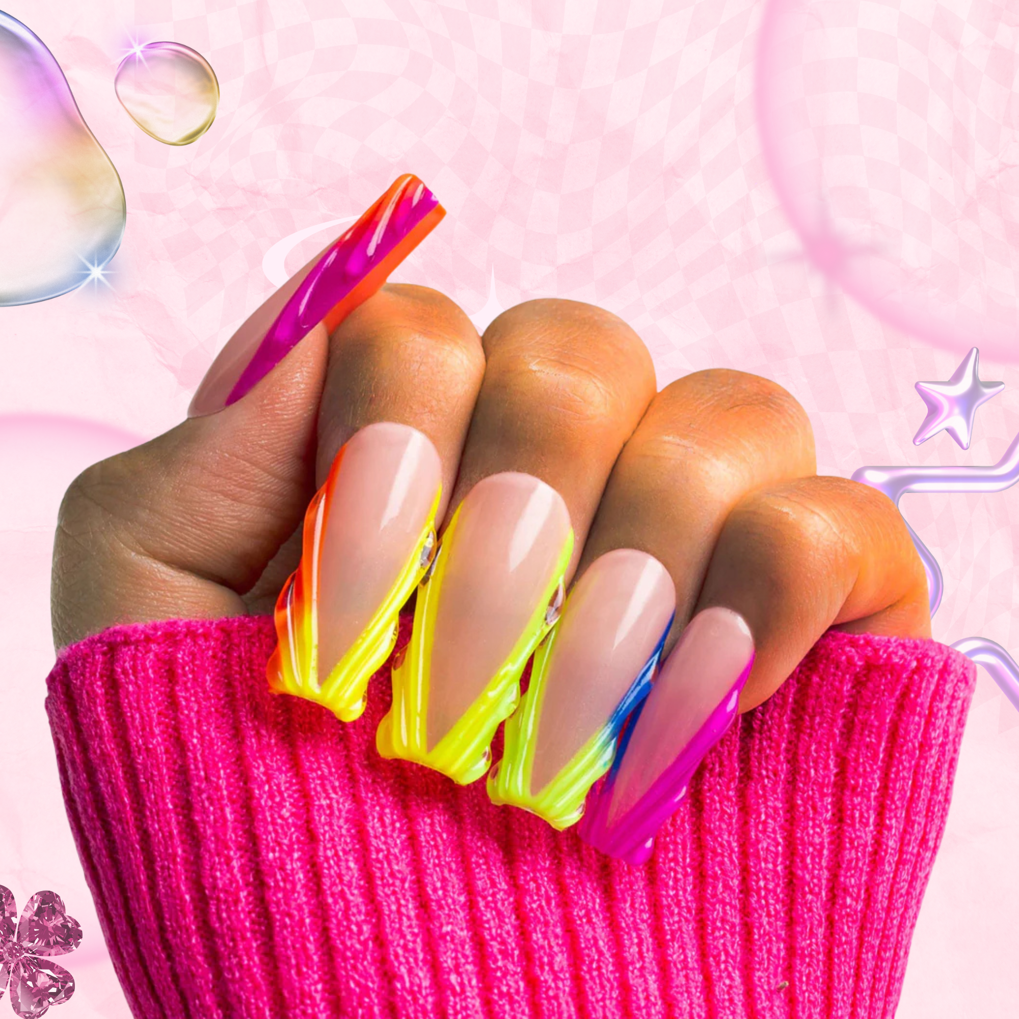 Rainbow Dream Handmade Nails H479