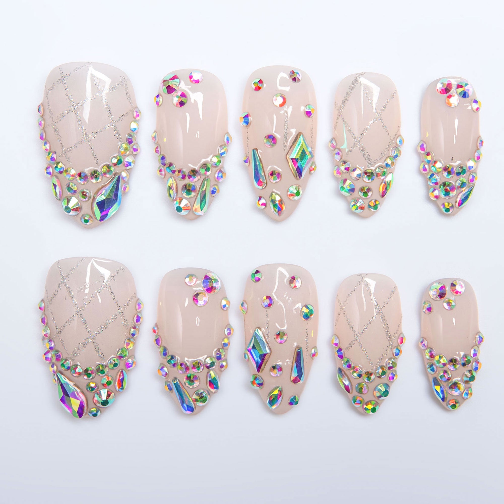 Opaline Drip Handmade Press on Nails H481